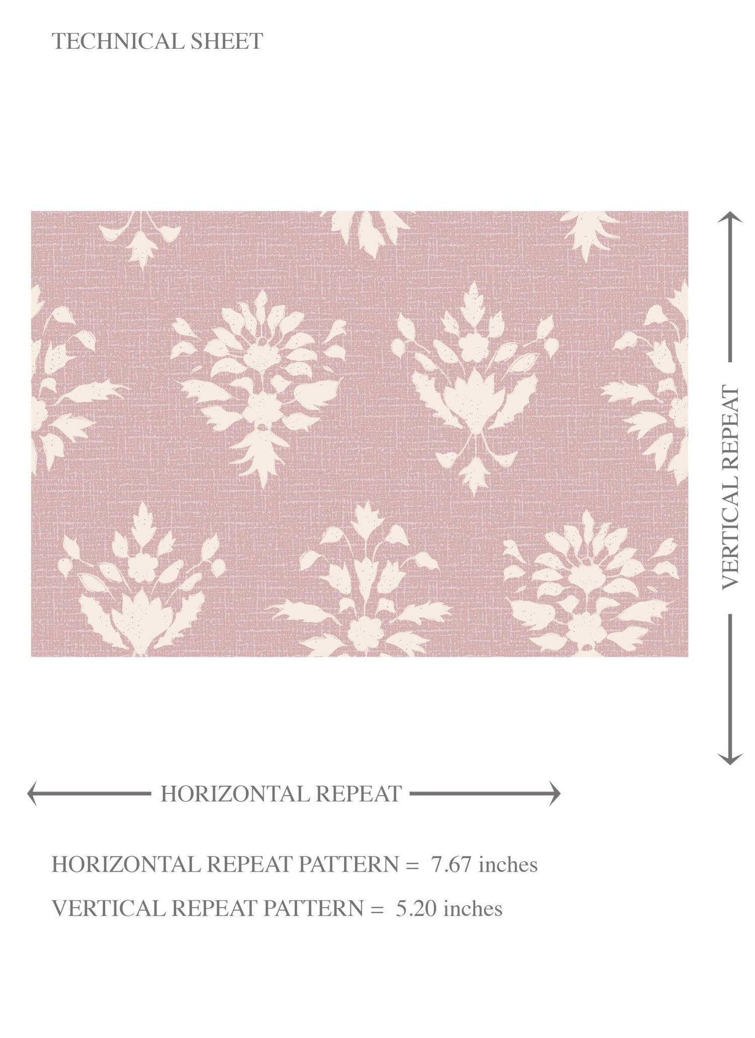 Floral Block Print Kids Room Wallpaper (Blush Pink/ Off-White)