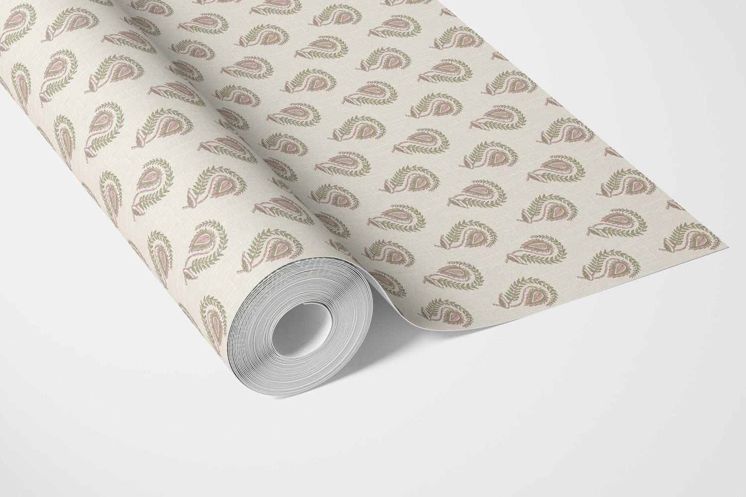 Floral Paisley Kitchen Wallpaper (Pink/ Green/ Beige)