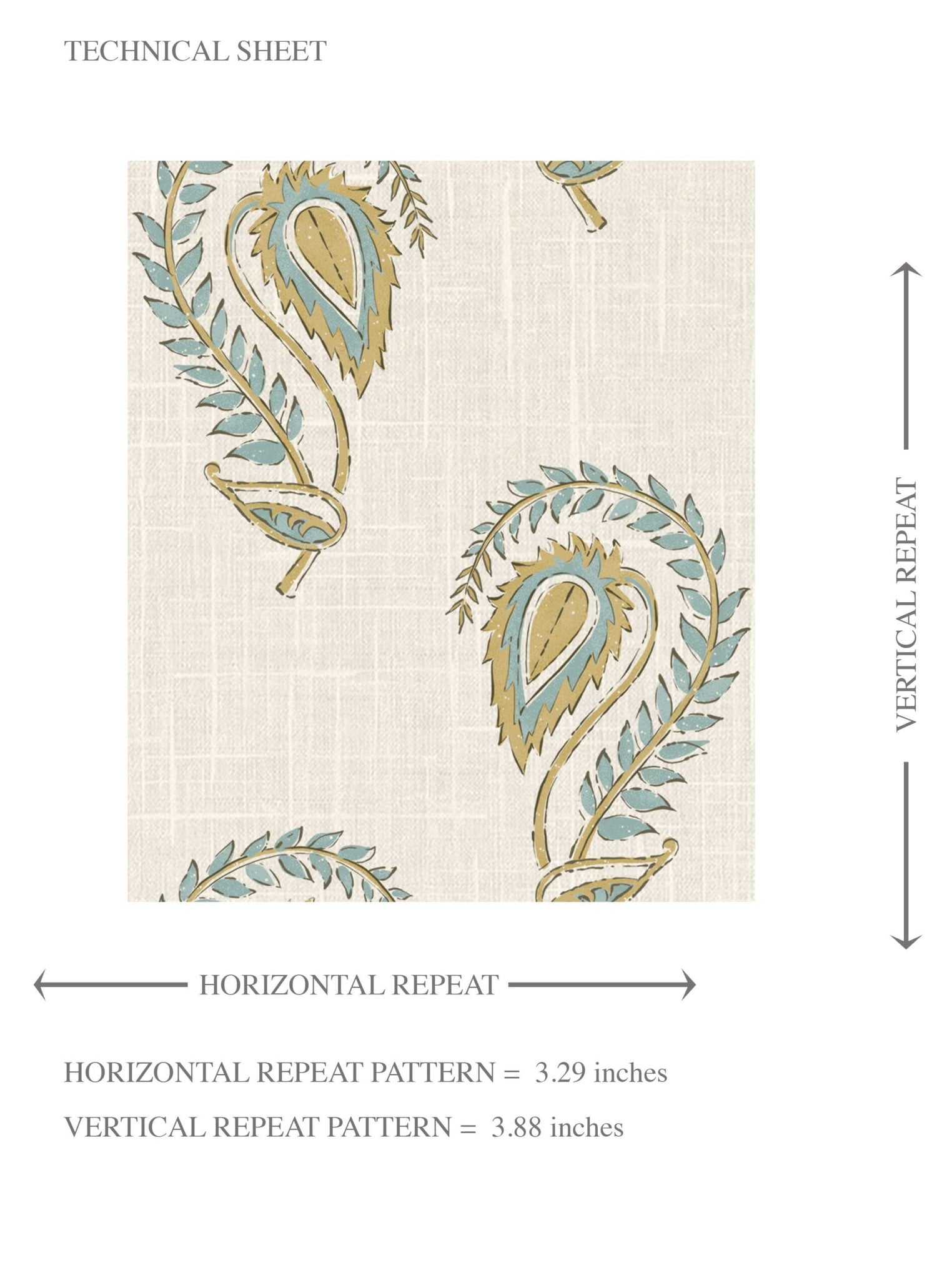Floral Paisley Kids Room Wallpaper (Duck Egg Blue/ Yellow)
