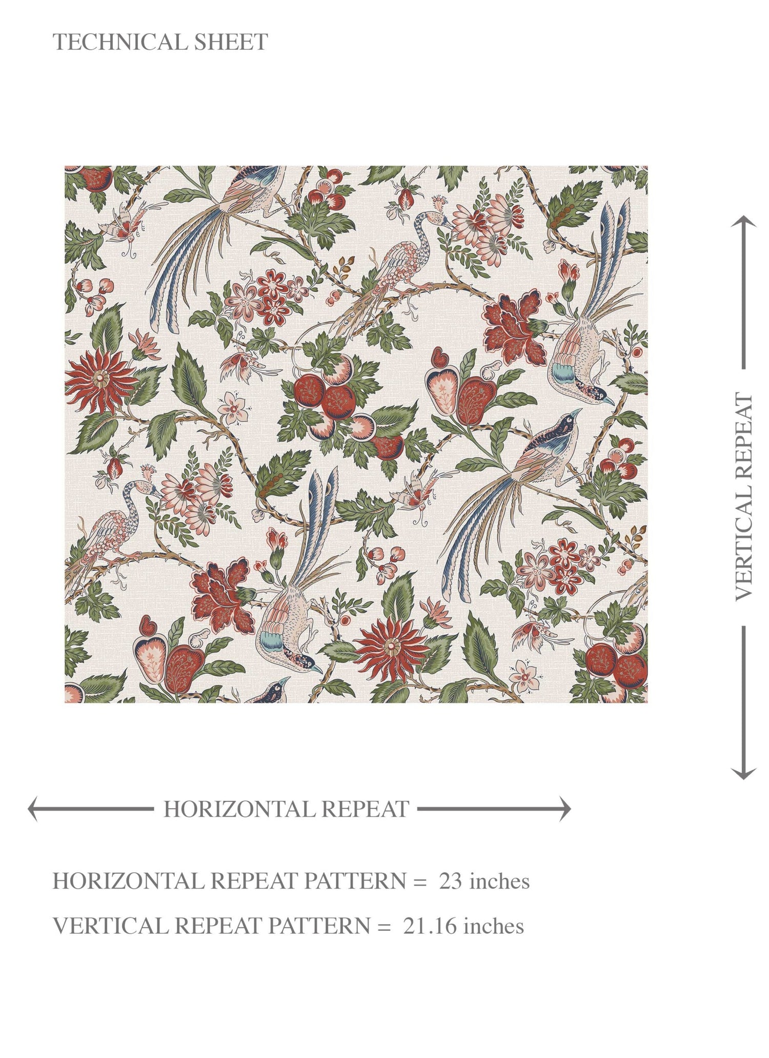 Floral/ Birds Print Kids Room Wallpaper (Deep Red/ Pink/ Green/ Gray/ Blue)