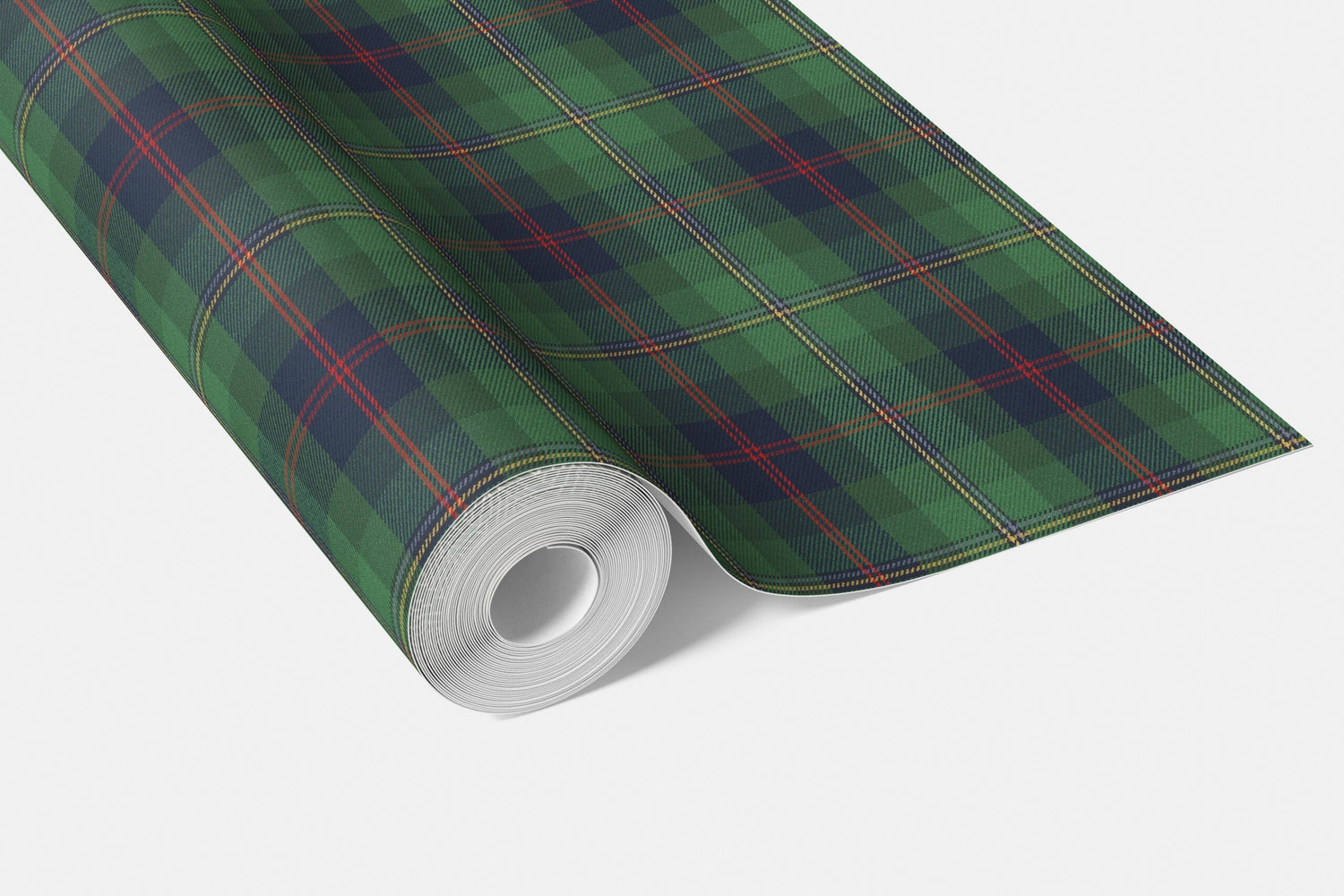 Geometric Plaid Checkered Bathroom Wallpaper (Green/ Navy Blue/ Red/ Yellow)