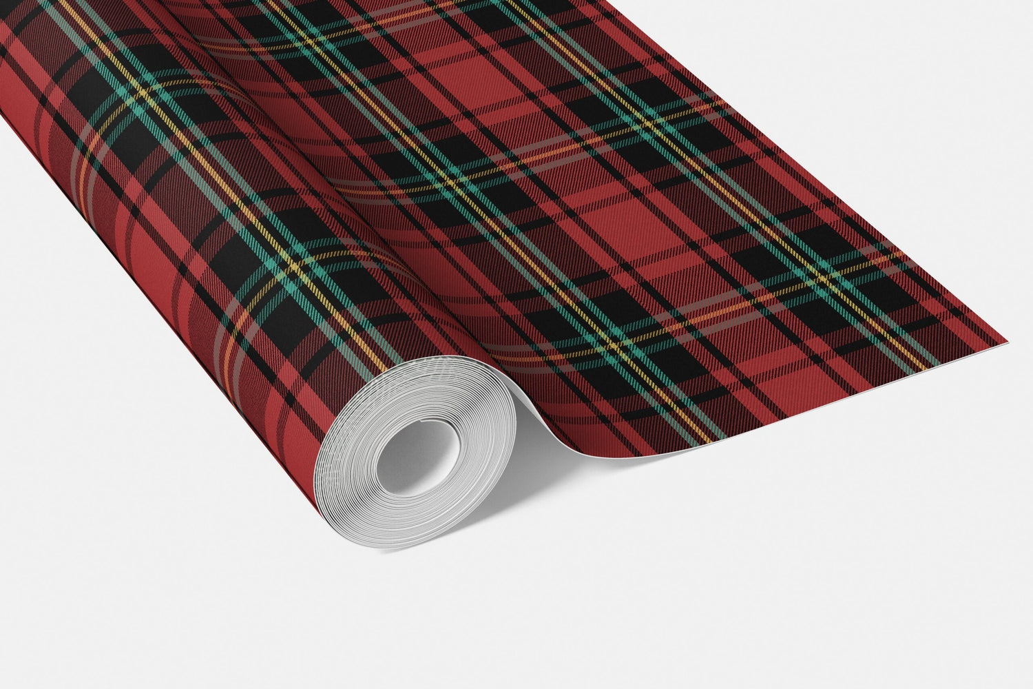 Geometric Plaid Checkered Bathroom Wallpaper (Red/ Black/ Yellow/ Aqua)