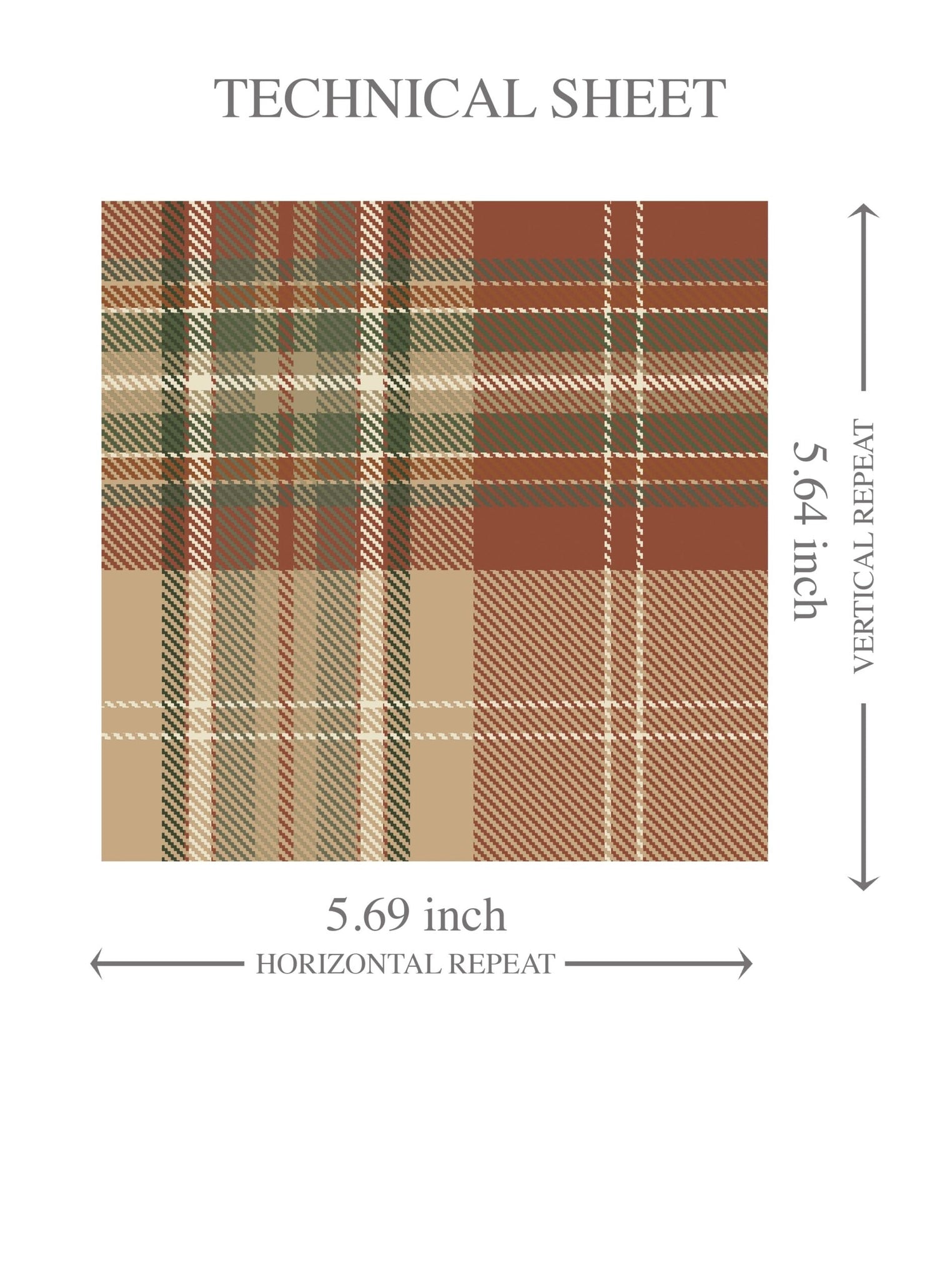Geometric Plaid Checkered Kids Room Wallpaper (Red/ Brown/ Beige/ Green)