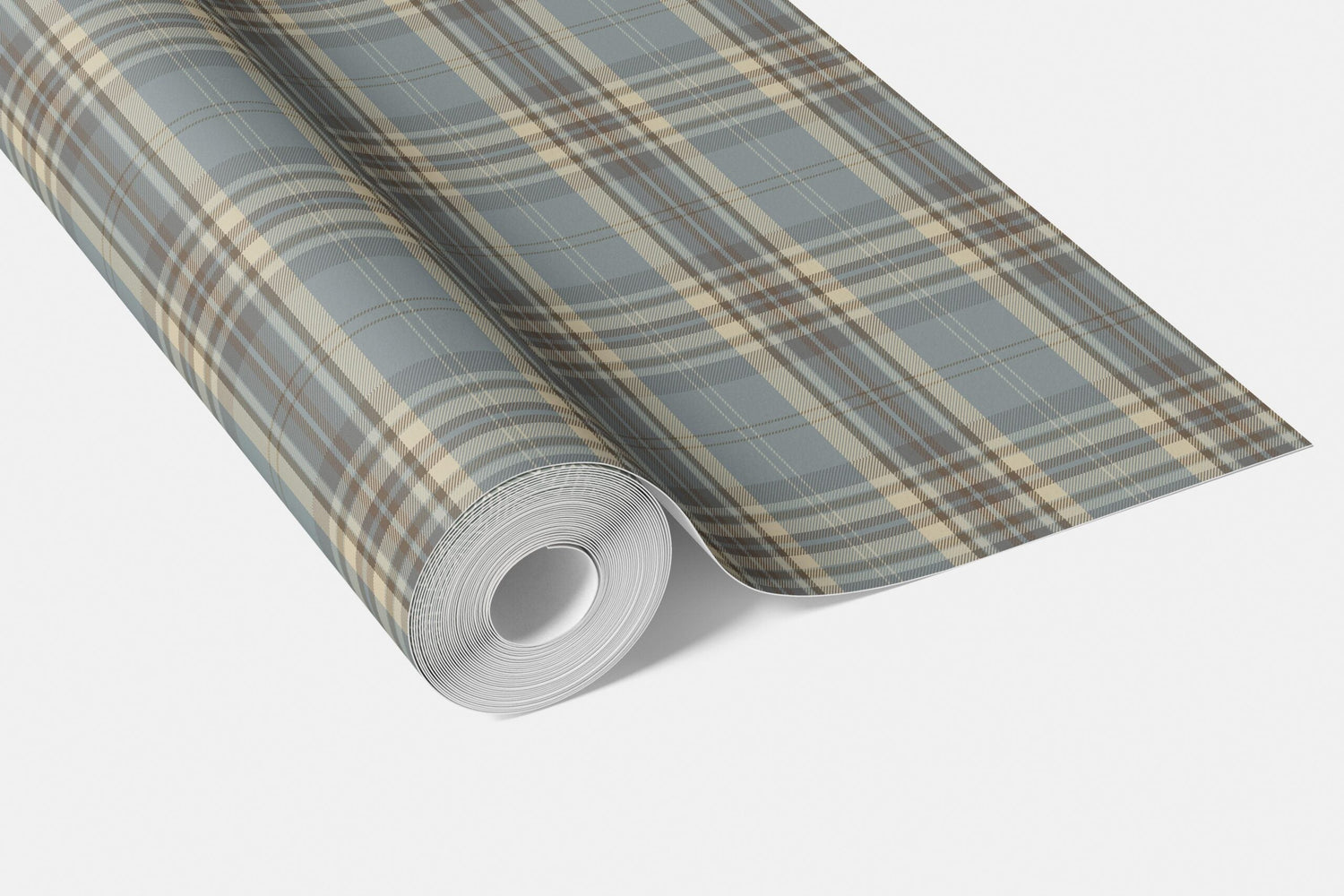Geometric Plaid Checkered Bathroom Wallpaper (Gray/ Blue/ Beige/ Brown)
