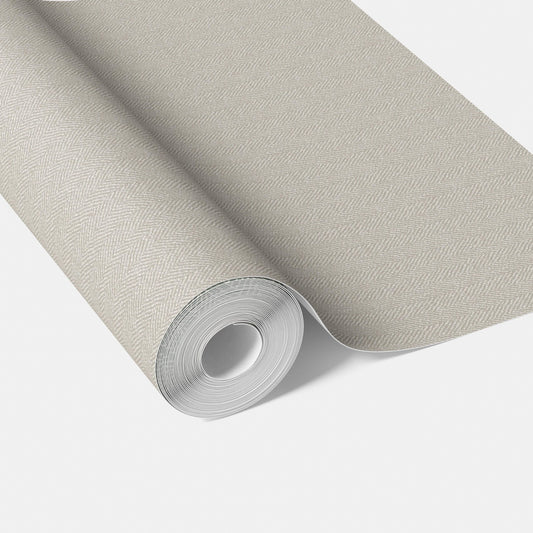 Neutral Herringbone Textured Traditional Wallpaper (Greige/ Light Gray)