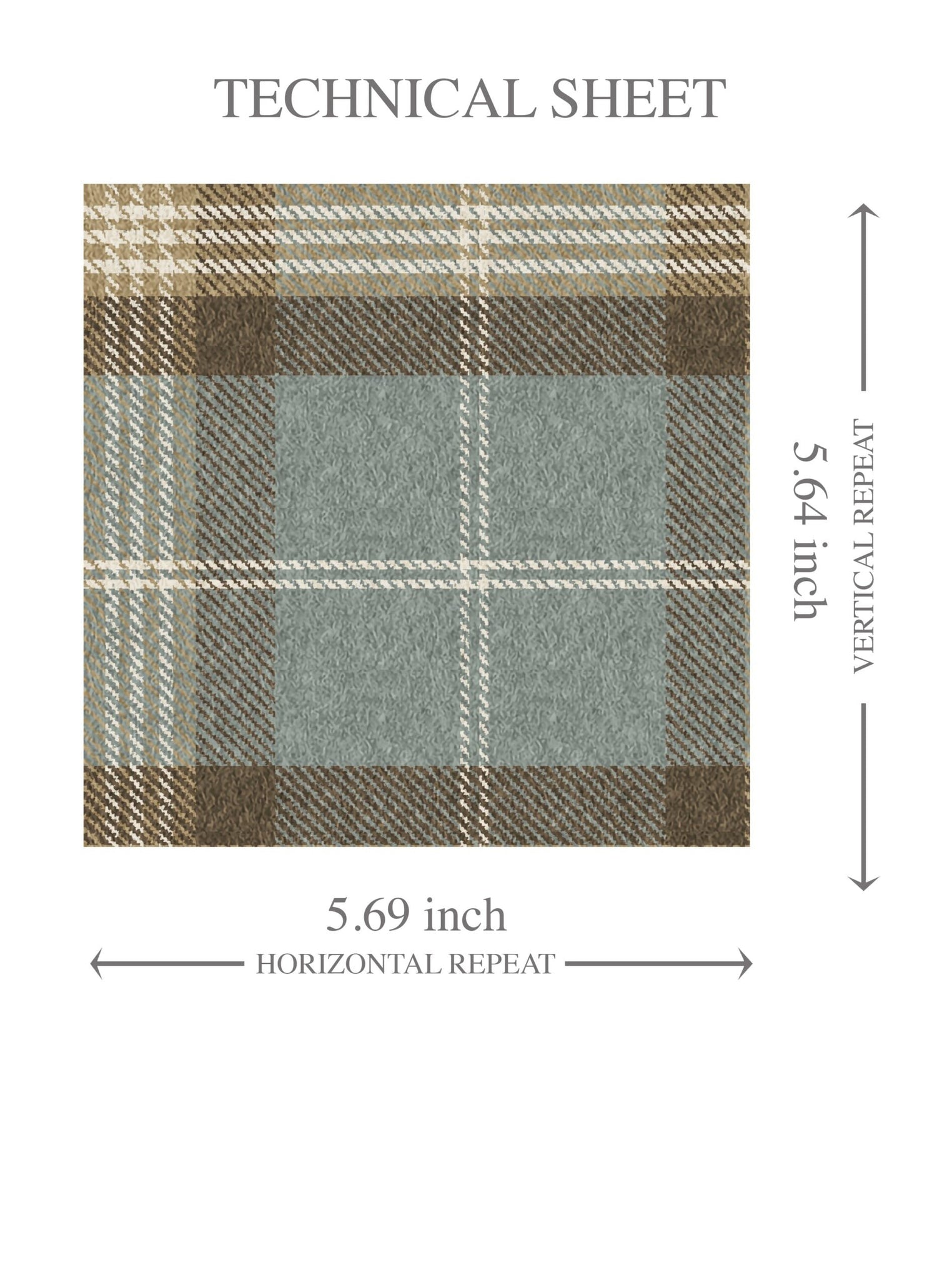 Geometric Plaid Checkered Kids Room Wallpaper (Blue-Gray/ Brown)