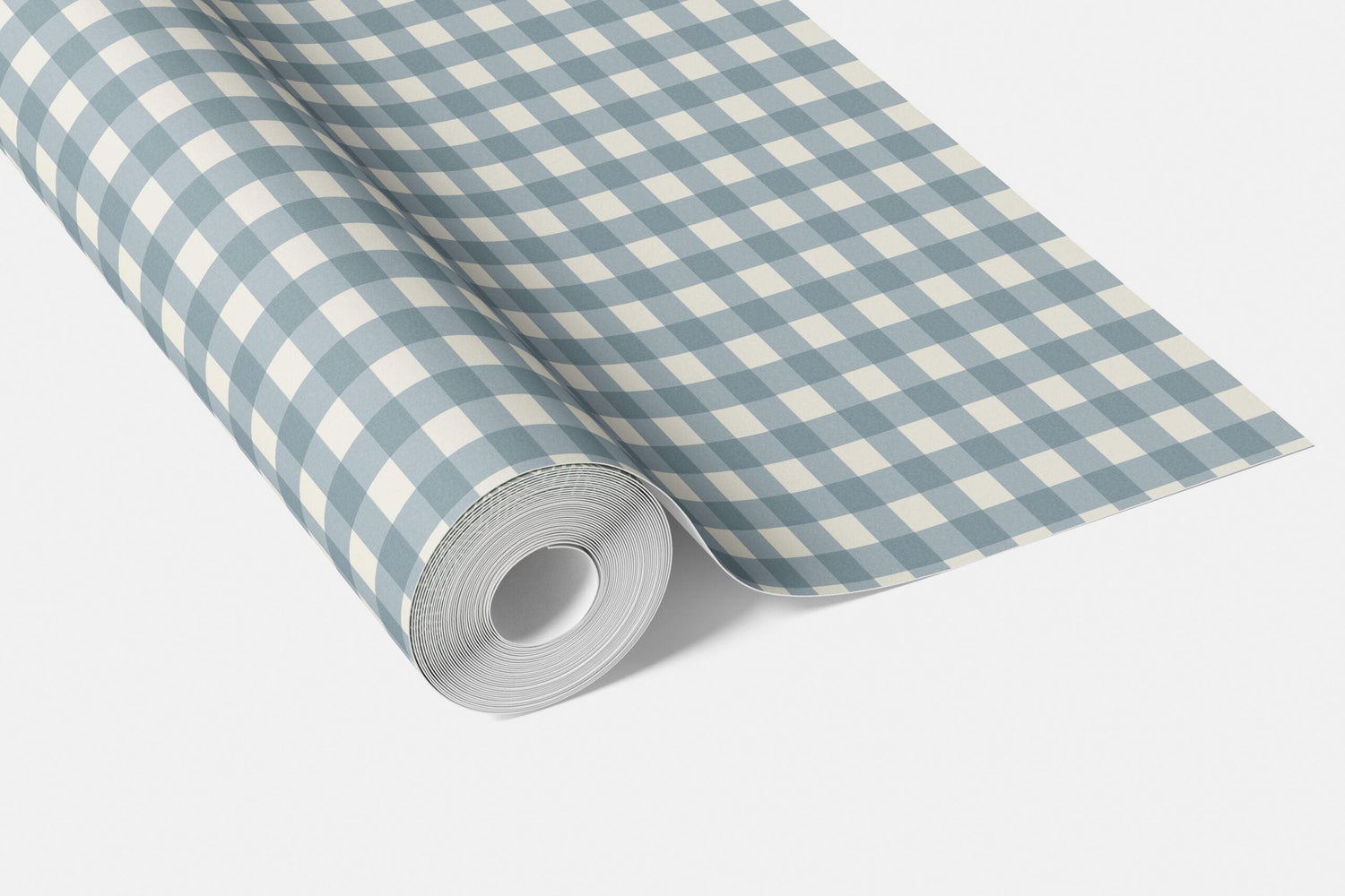 Geometric Gingham Checkered Living Room Wallpaper (Blue)
