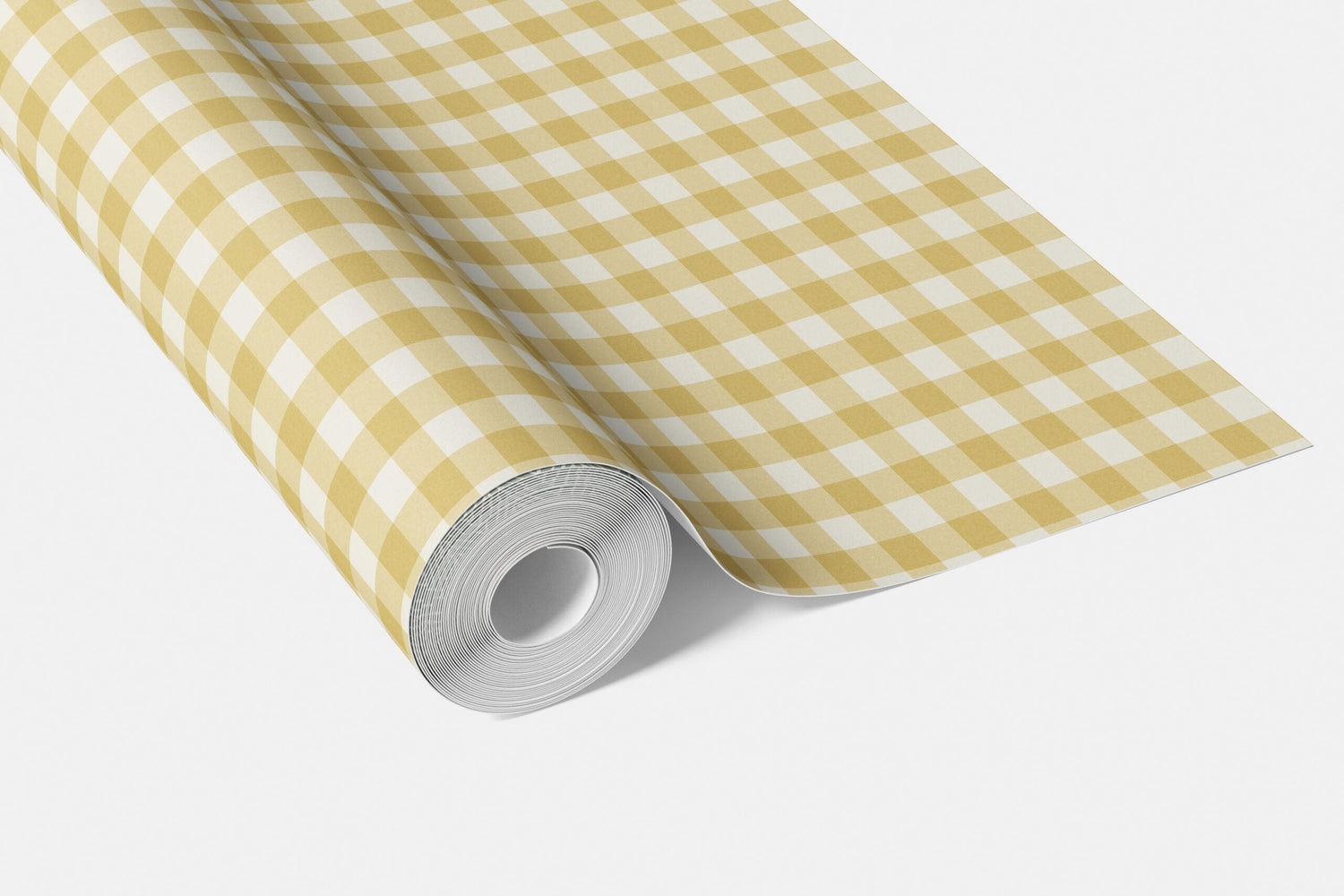 Geometric Gingham Checkered Living Room Wallpaper (Yellow)