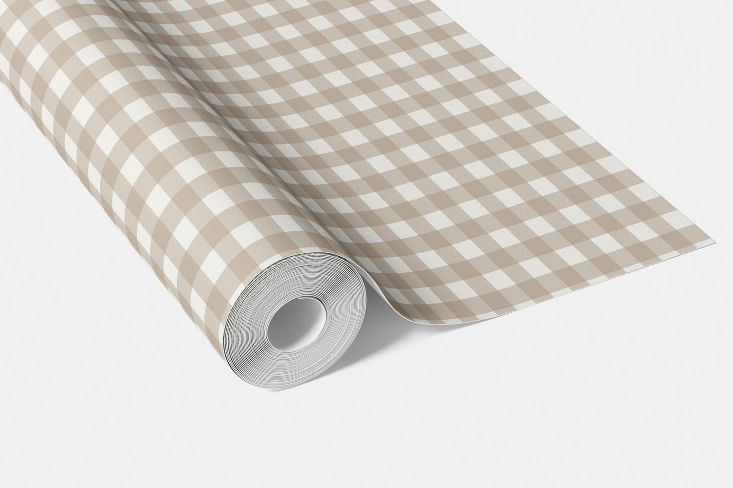Neutral Geometric Gingham Checkered Living Room Wallpaper (Oatmeal Beige/ Soft Taupe)