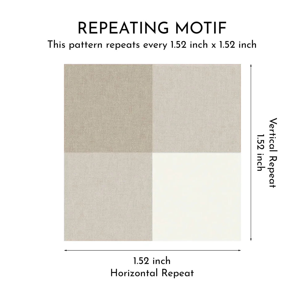 Neutral Geometric Gingham Checkered Kids Room Wallpaper (Oatmeal Beige/ Soft Taupe)