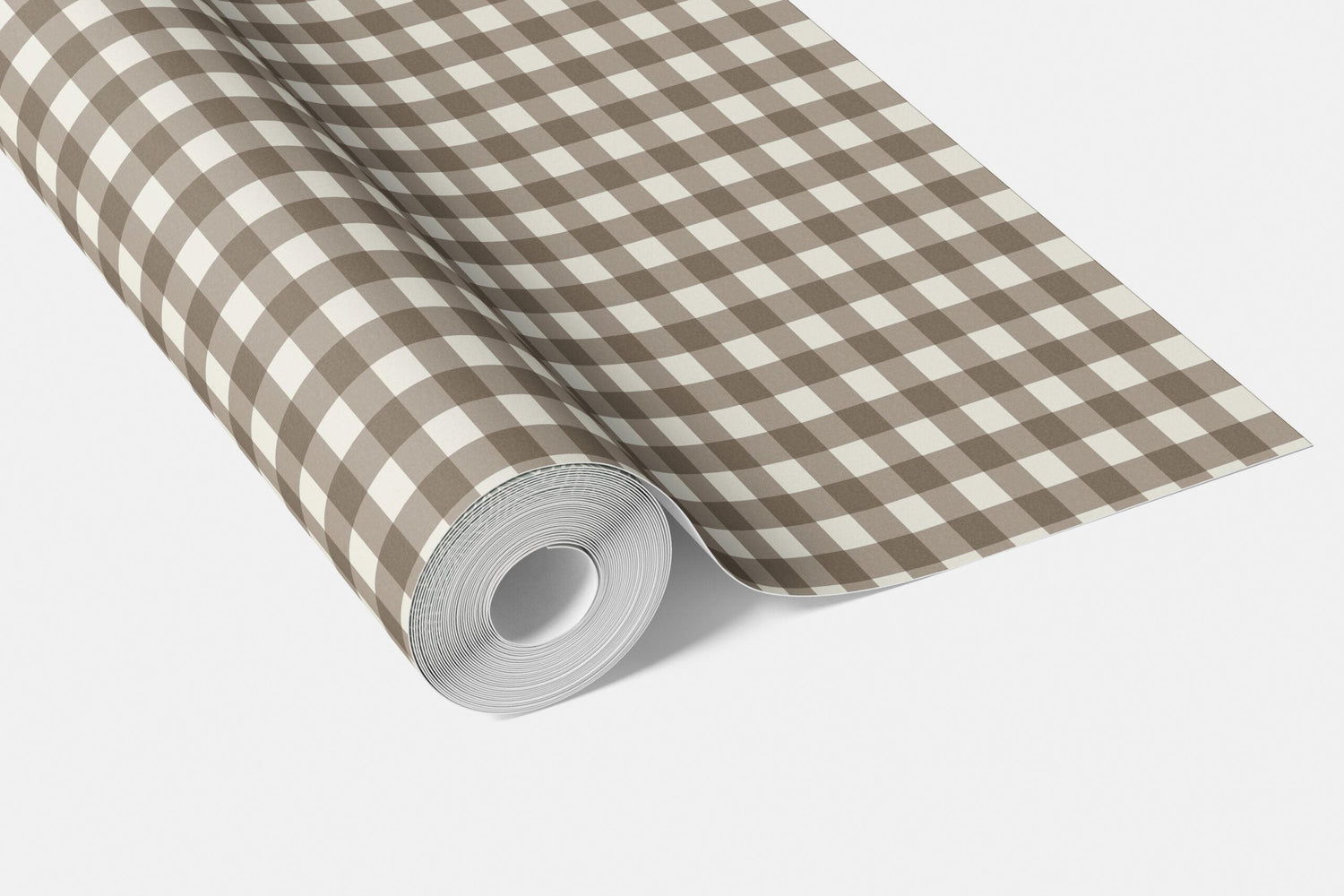 Neutral Geometric Gingham Checkered Living Room Wallpaper (Brown/ Taupe)