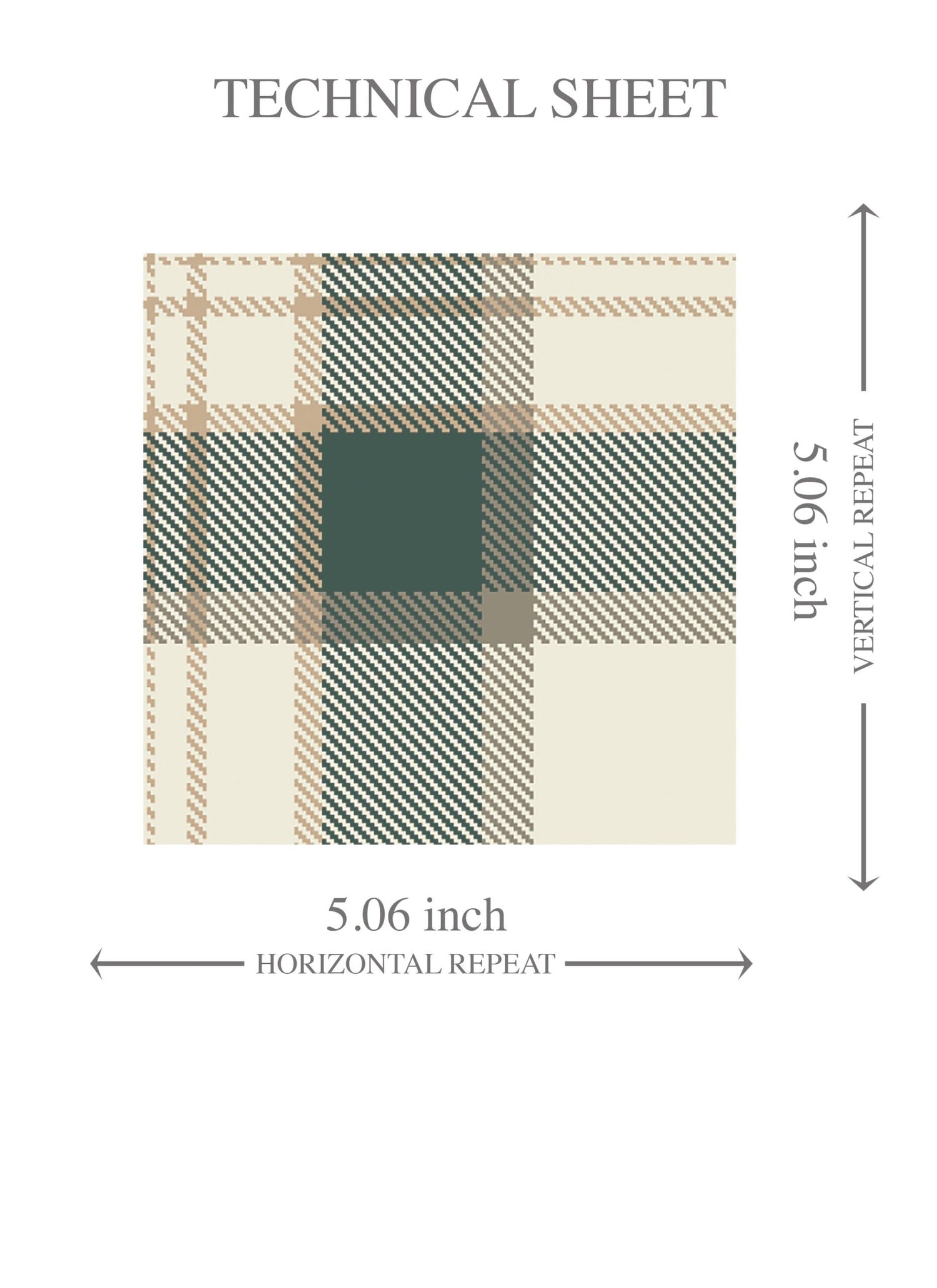 Geometric Plaid Checkered Kids Room Wallpaper (Teal Green/ Beige/ Off-White)