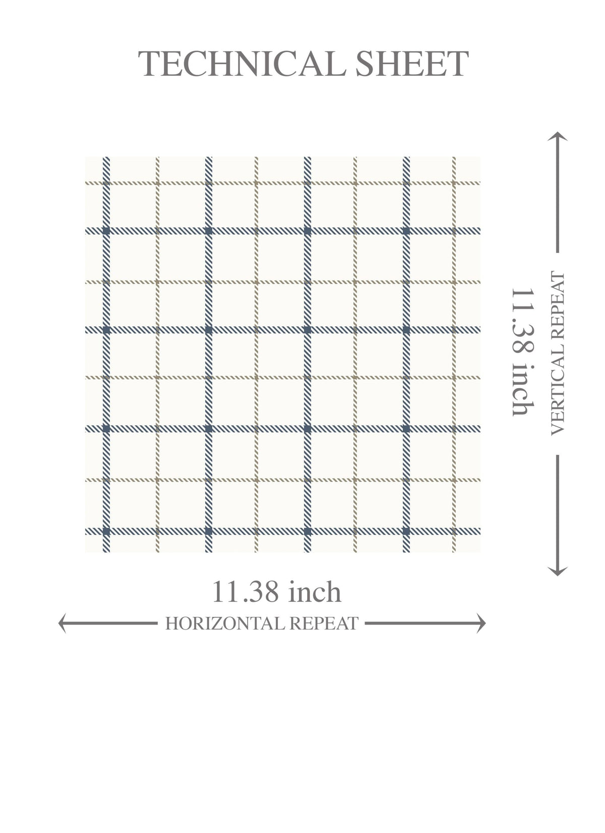 Windowpane Checkered/ Plaid Kids Room Wallpaper (Navy Blue/ White/ Taupe)