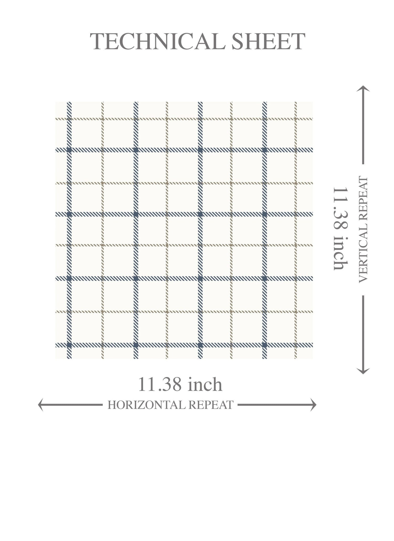 Windowpane Checkered/ Plaid Kids Room Wallpaper (Navy Blue/ White/ Taupe)