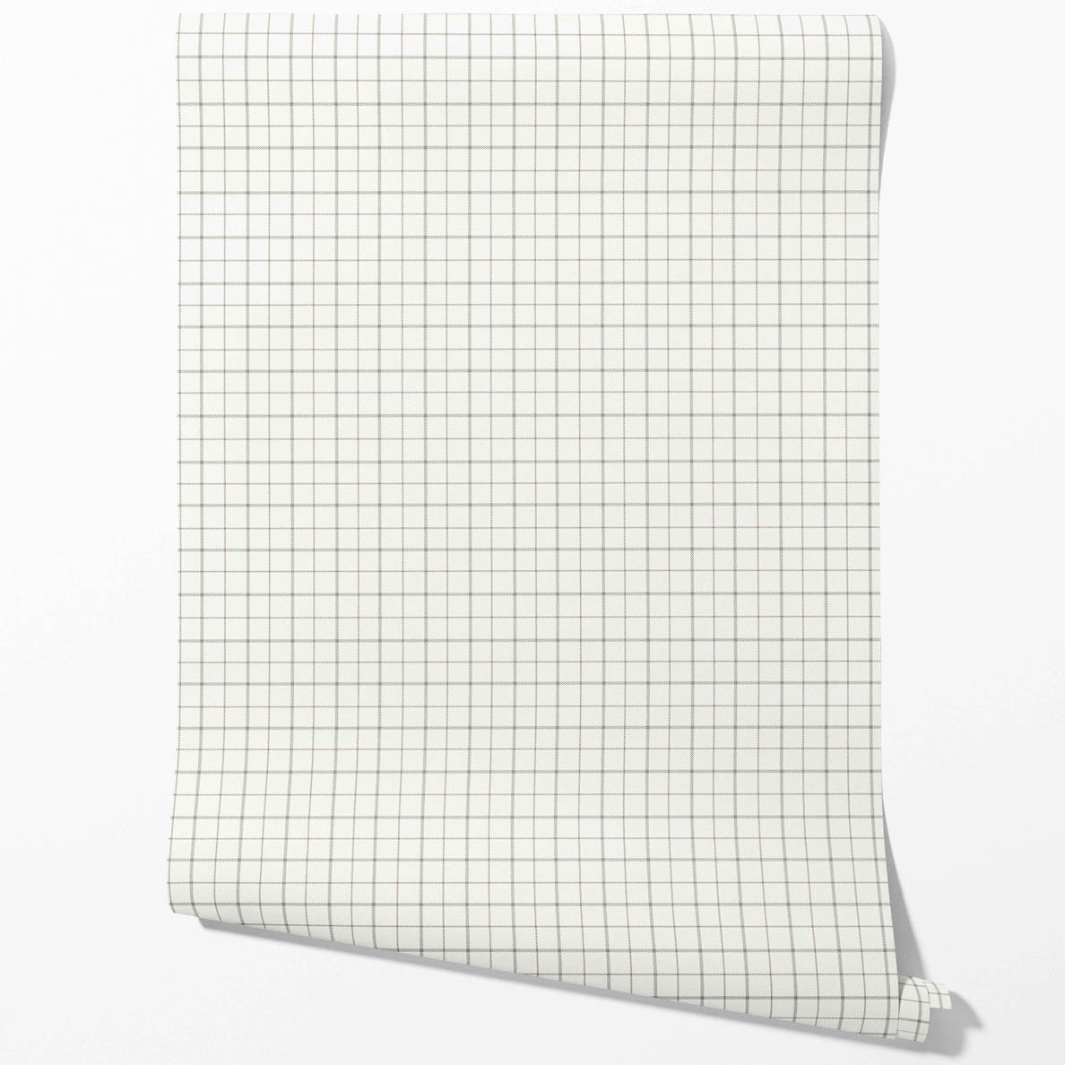 Windowpane Checkered/ Plaid Bathroom Wallpaper Green/ White/ Taupe