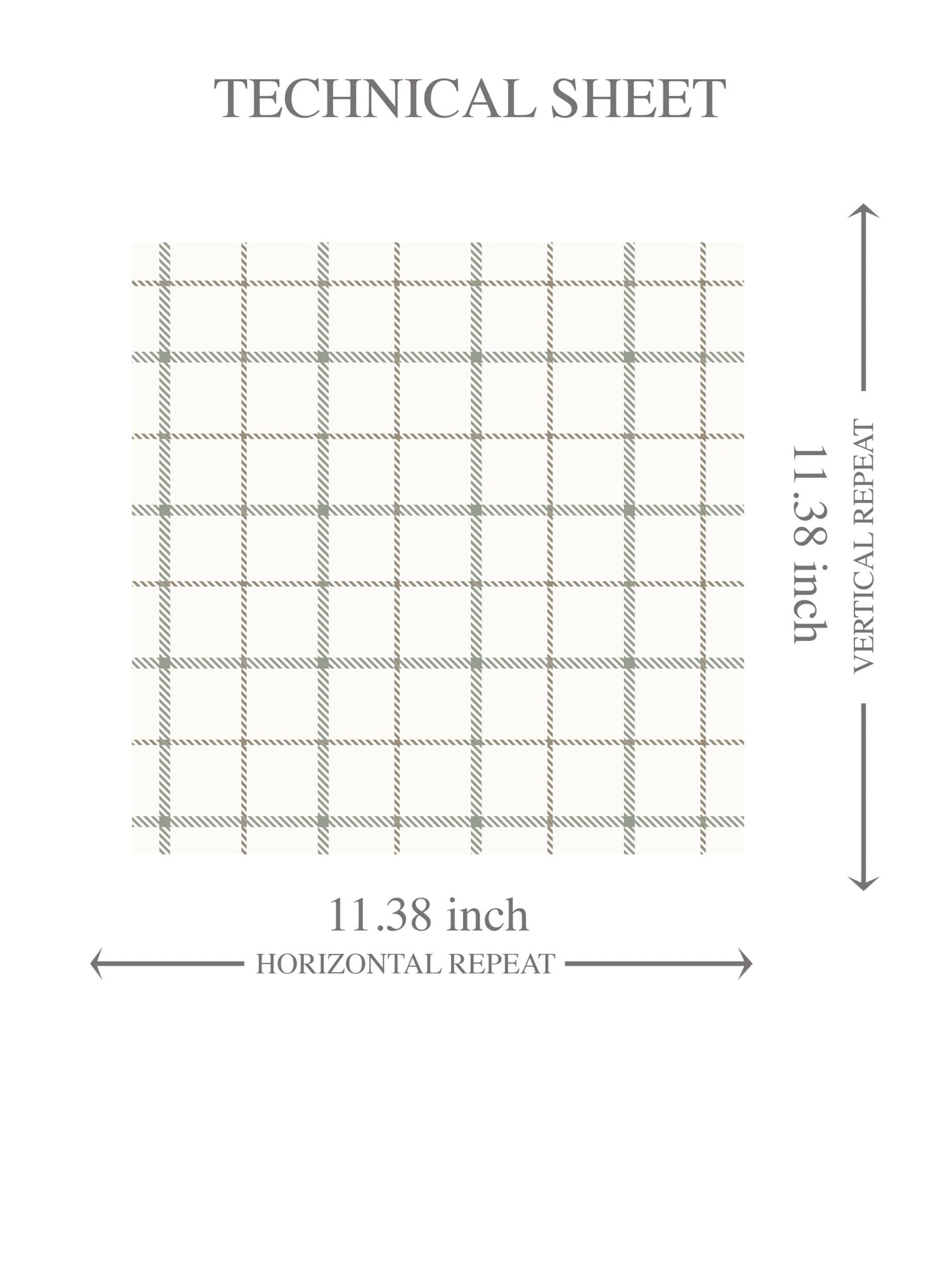 Windowpane Checkered/ Plaid Kids Room Wallpaper Green/ White/ Taupe