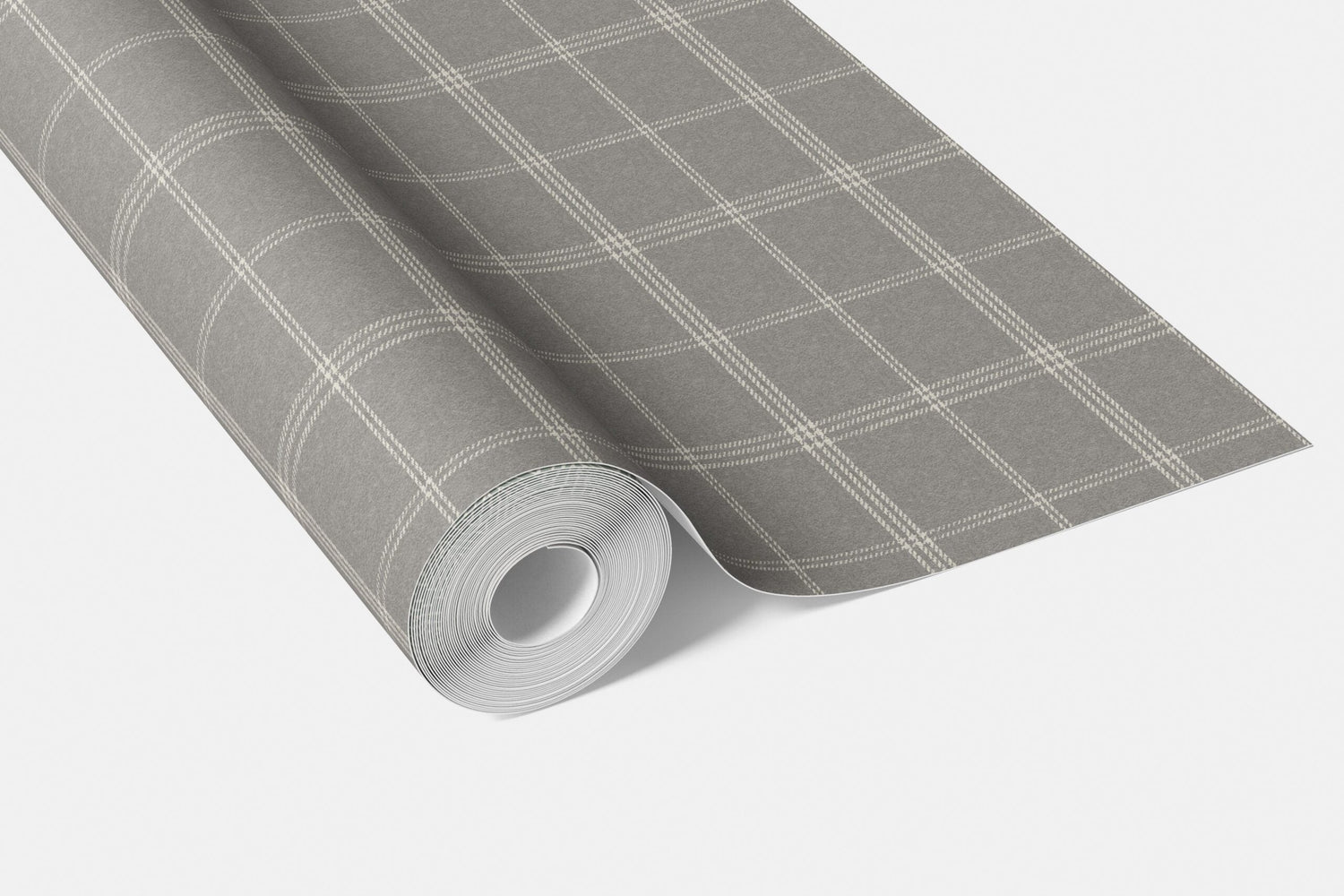 Neutral Geometric Plaid Checkered Bathroom Wallpaper (Gray)