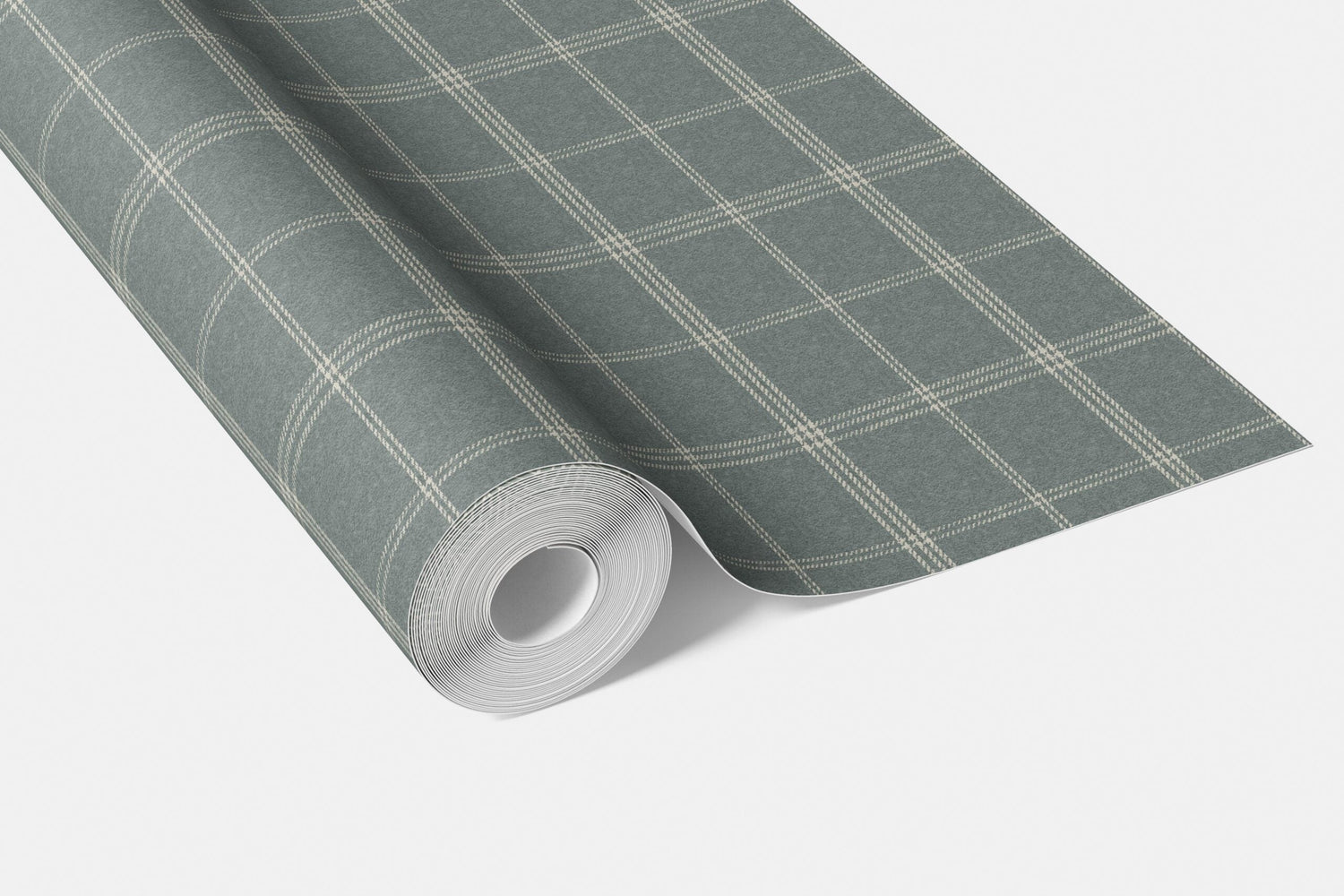 Geometric Plaid Checkered Bathroom Wallpaper (Blue-Gray)
