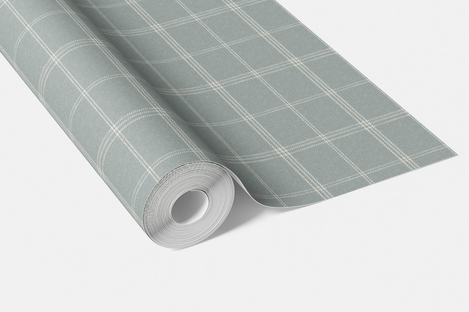 Geometric Plaid Checkered Bathroom Wallpaper (Duck Egg Blue)