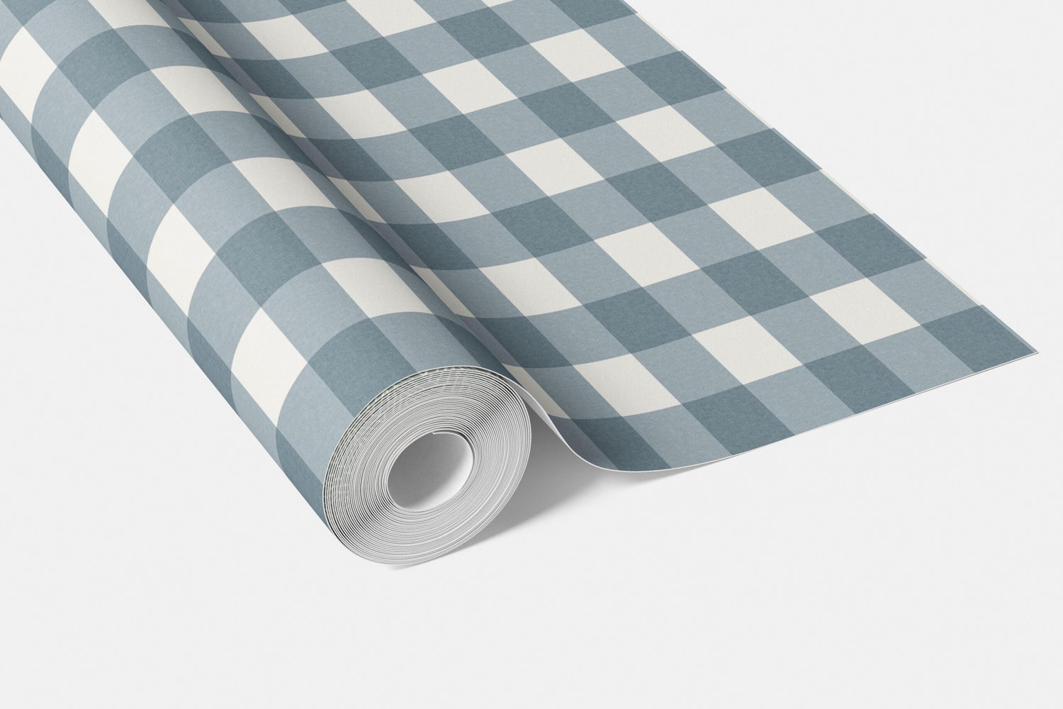 Geometric Gingham Checkered Living Room Wallpaper (Navy Blue)