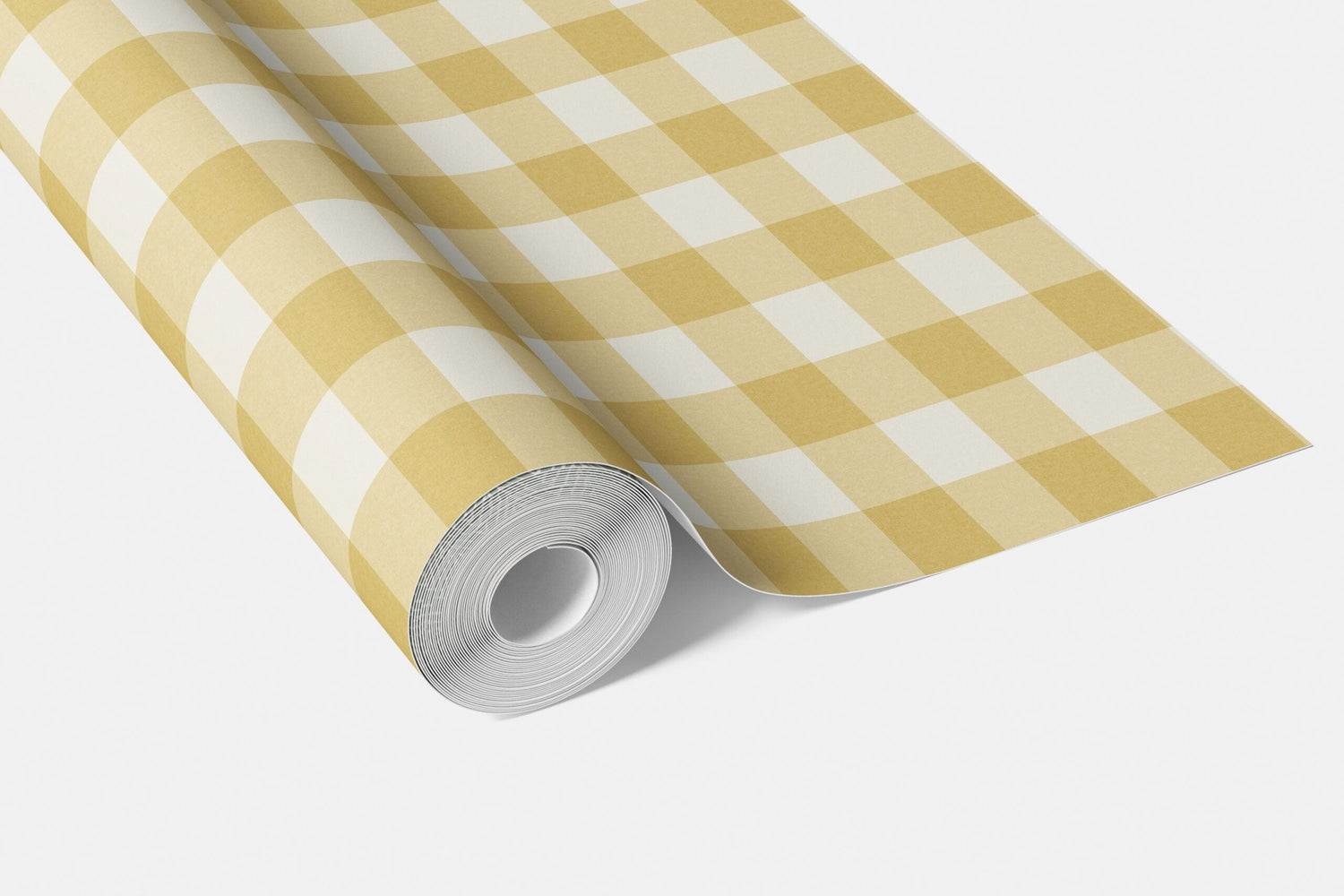 Geometric Gingham Checkered Living Room Wallpaper (Naples Yellow)