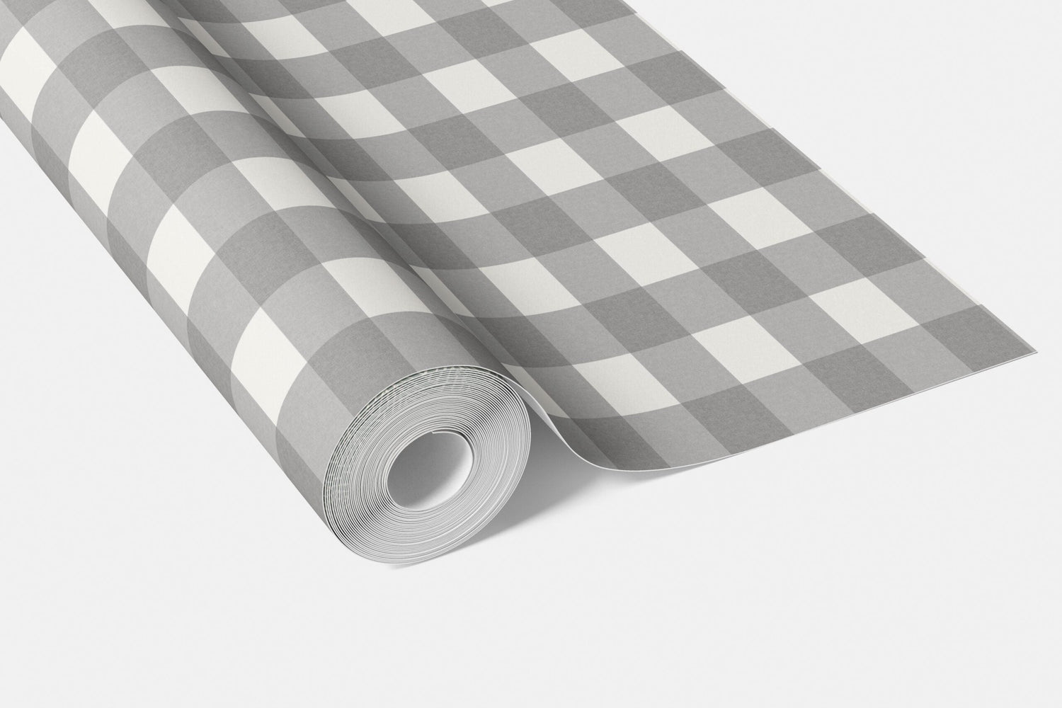 Neutral Geometric Gingham Checkered Living Room Wallpaper (Ash Gray)