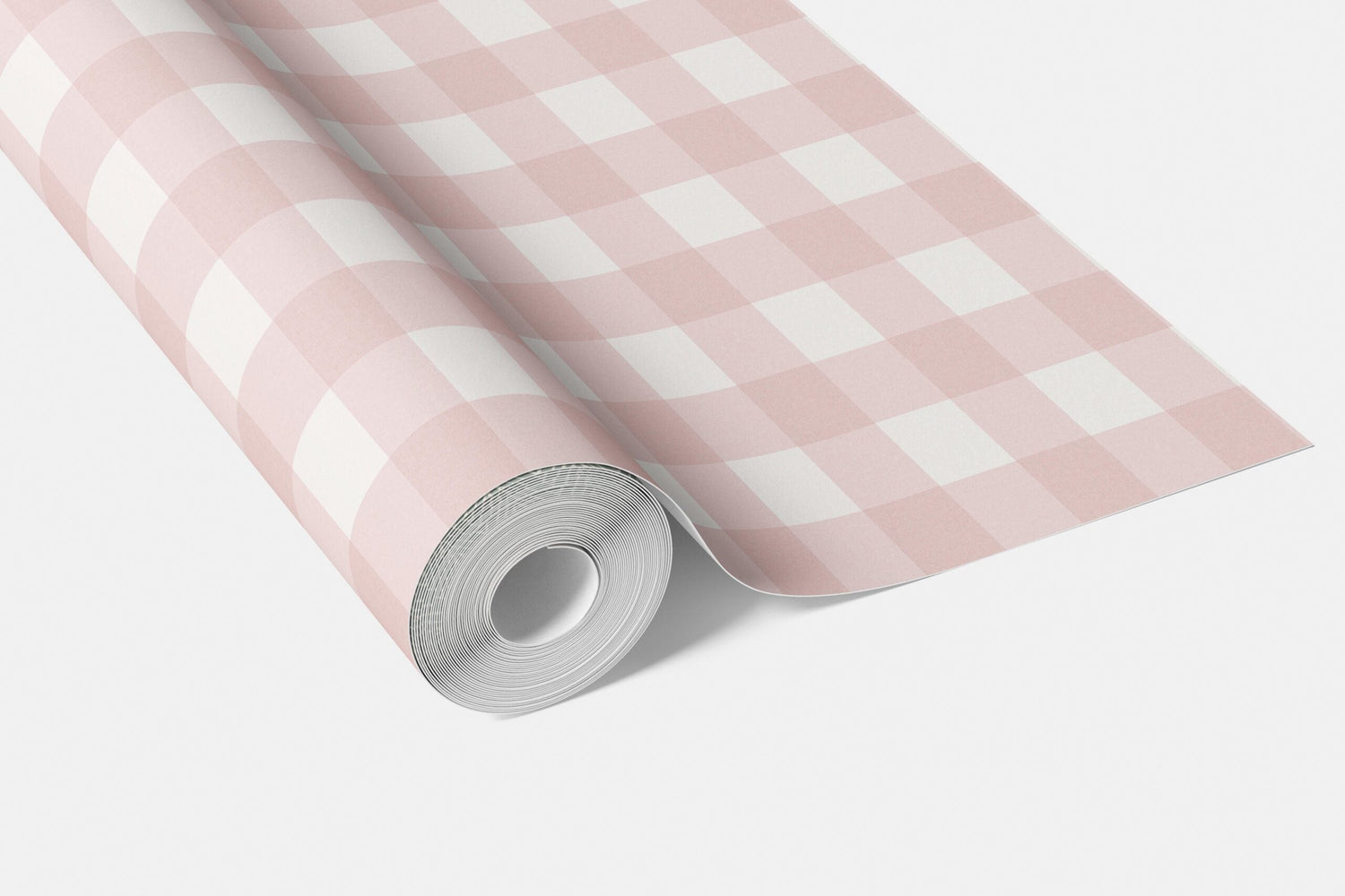 Geometric Gingham Checkered Living Room Wallpaper (Baby Pink)