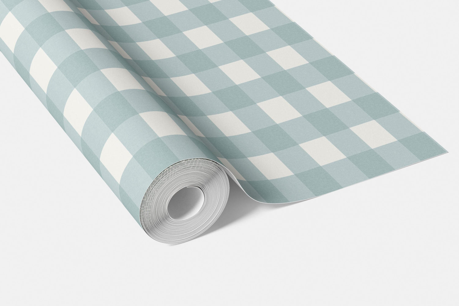 Geometric Gingham Checkered Living Room Wallpaper (Seafoam Blue)