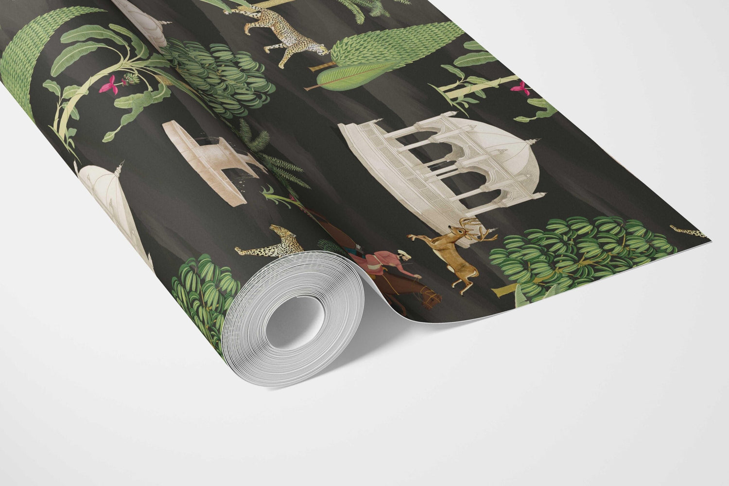 Vintage Heritage/ Ethnic Chinoiserie Bathroom Wallpaper (Black/ Brown/ White/ Red)