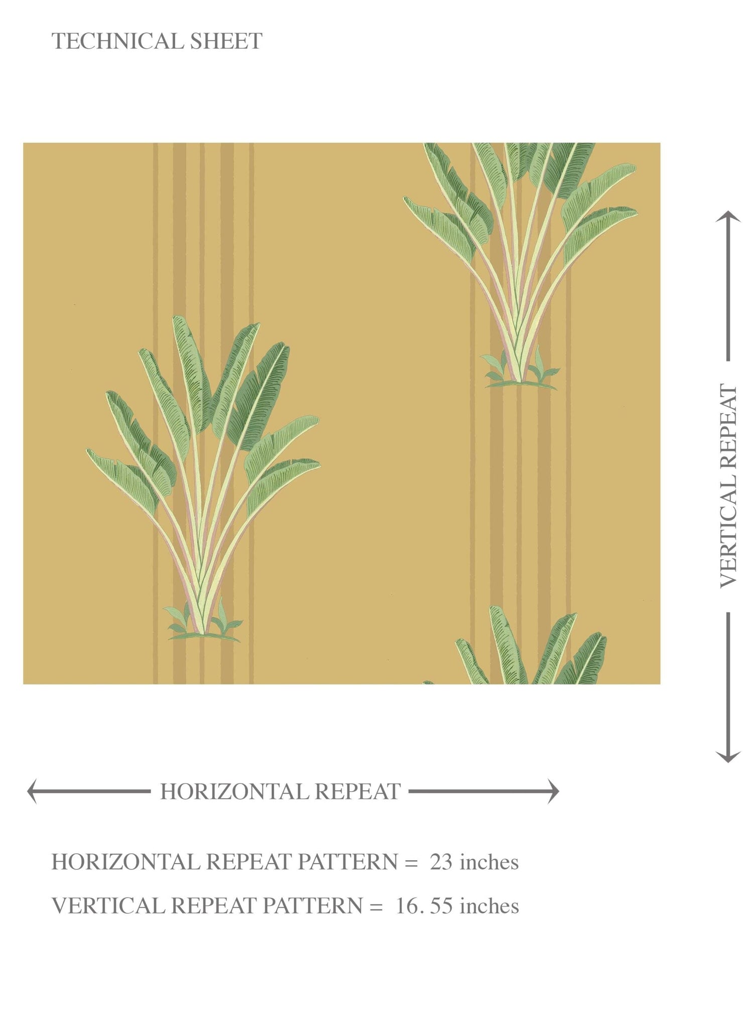 Botanical/ Floral Block Print Kids Room Wallpaper (Yellow/ Green)