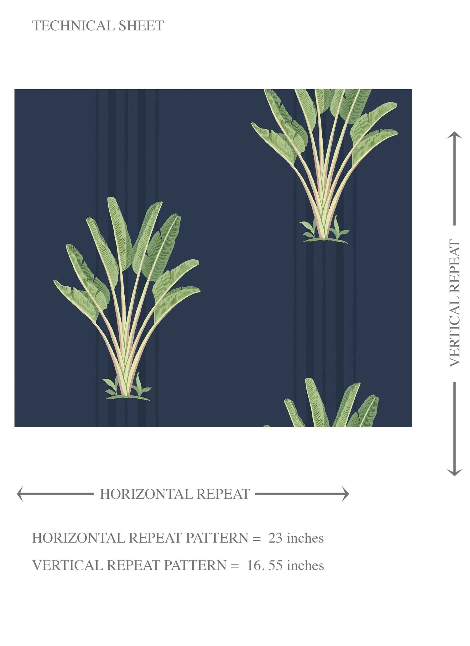 Botanical/ Floral Block Print Kids Room Wallpaper (Navy Blue/ Green)