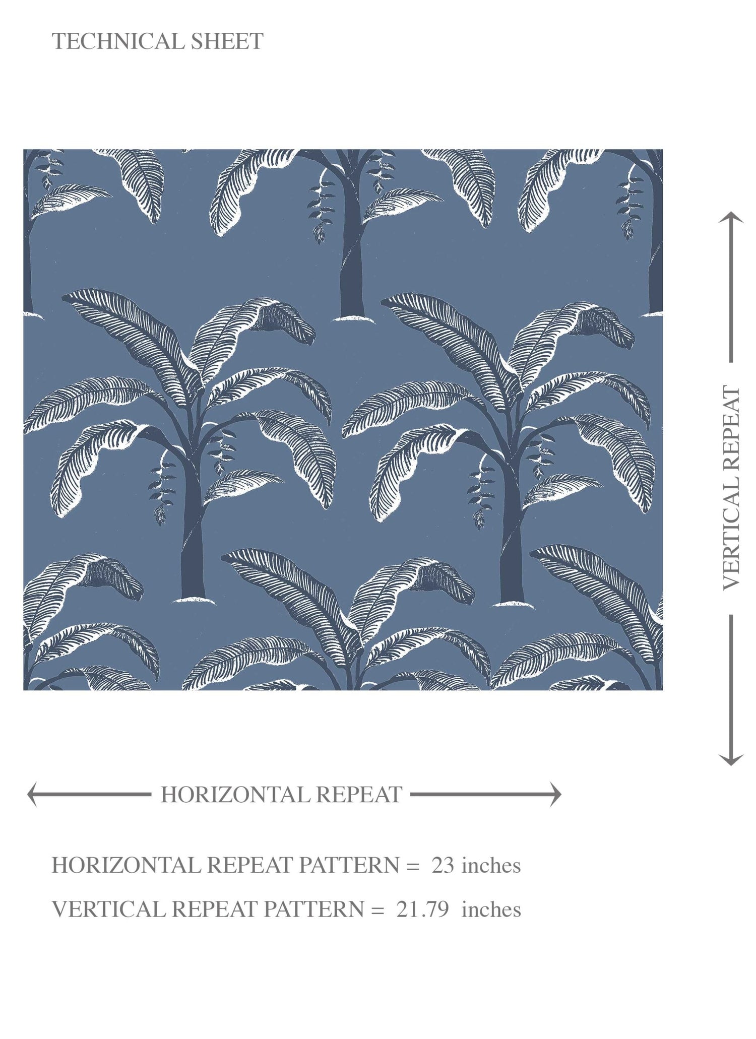 Floral/ Botanical Palm Trees Patterned Kids Room Wallpaper (Navy Blue/ Gray)