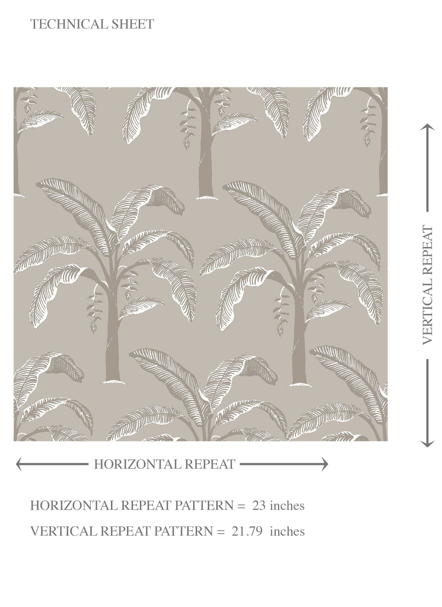 Floral/ Botanical Palm Trees Patterned Kids Room Wallpaper (Greige/ Soft Taupe/ Gray)