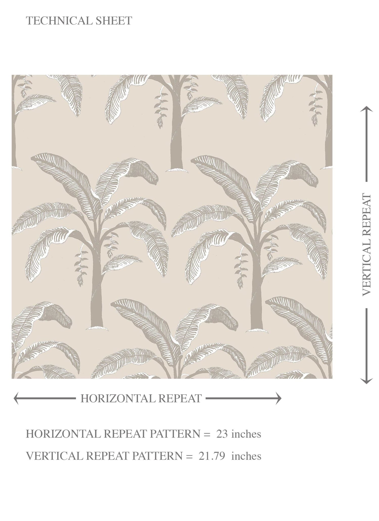 Floral/ Botanical Palm Trees Patterned Kids Room Wallpaper (Palm Beige/ Gray/ Soft Taupe)