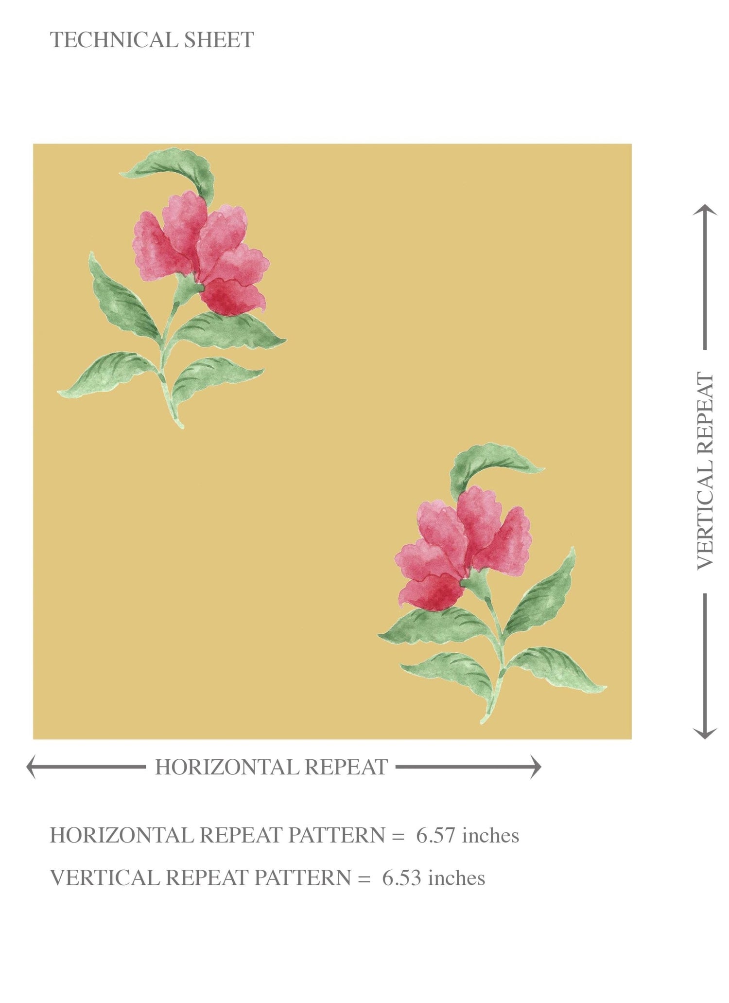 Vintage-Inspired Floral Block Print Kids Room Wallpaper (Yellow/ Pink/ Green)
