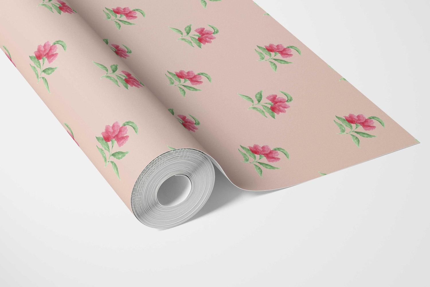 Vintage-Inspired Floral Block Print Kitchen Wallpaper (Pink/ Green)