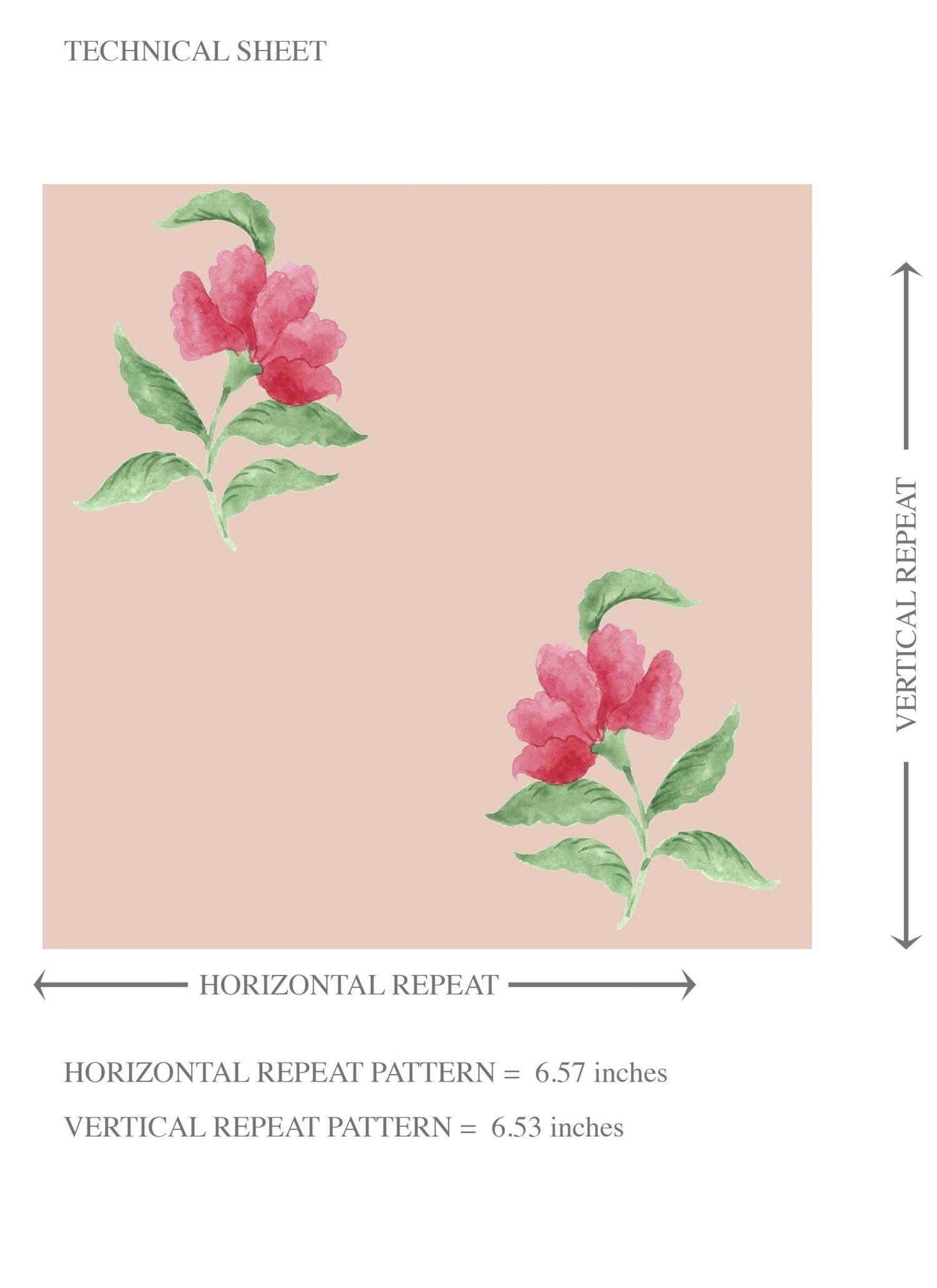Vintage-Inspired Floral Block Print Kids Room Wallpaper (Pink/ Green)