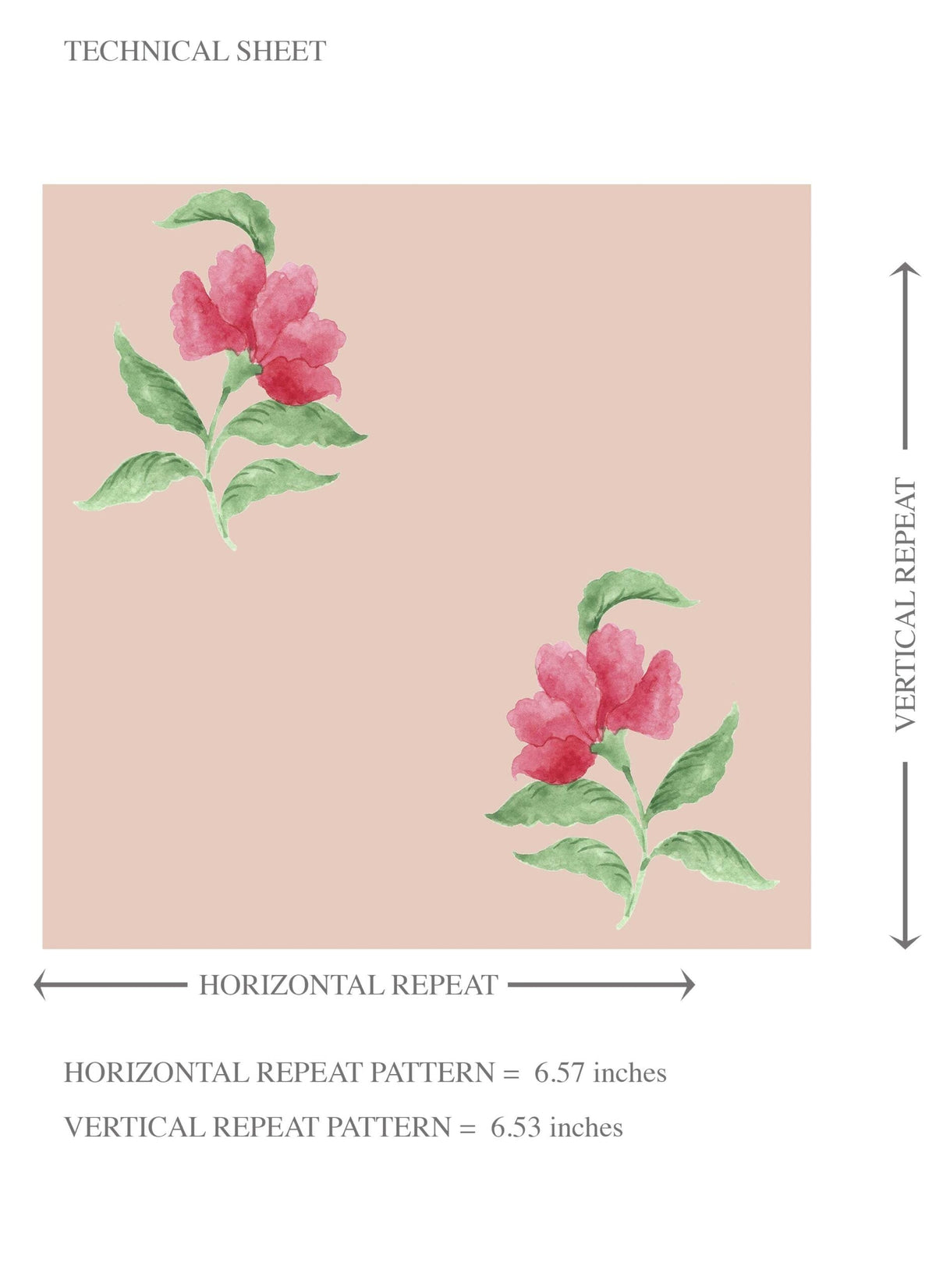 Vintage-Inspired Floral Block Print Kids Room Wallpaper (Pink/ Green)