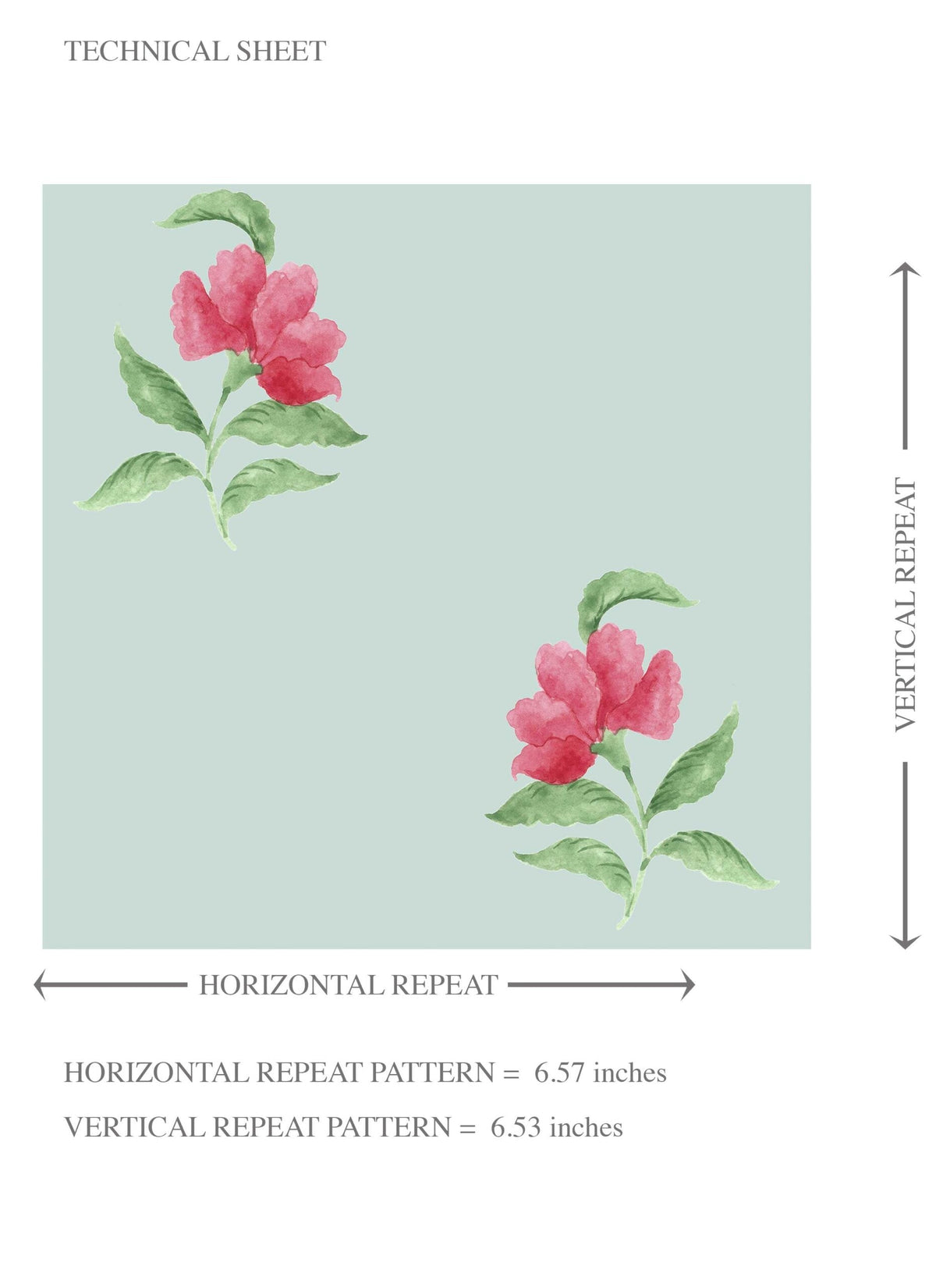 Vintage-Inspired Floral Block Print Kids Room Wallpaper (Blue/ Pink/ Green)