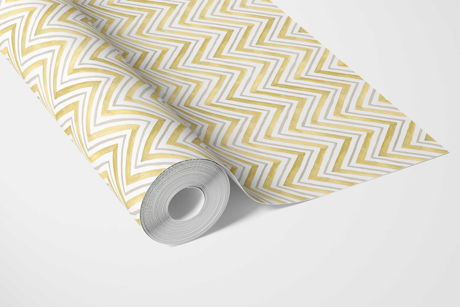 Geometric Zigzag/ Chevron Kitchen Wallpaper (Yellow)