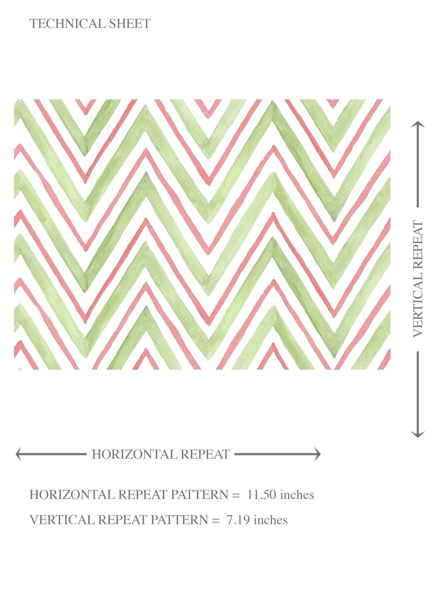 Geometric Zigzag/ Chevron Kids Room Wallpaper (Green/ Pink)