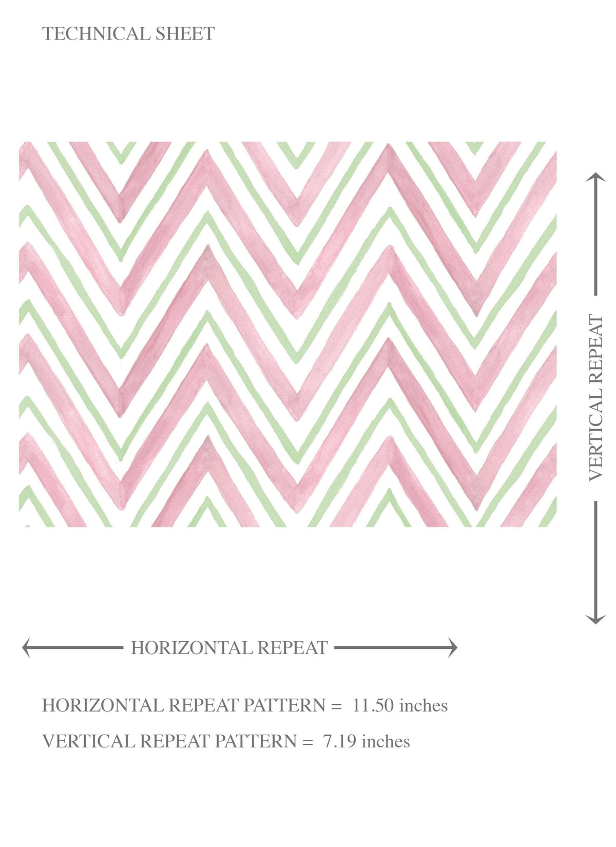 Geometric Zigzag/ Chevron Kids Room Wallpaper (Soft Pink/ Green)