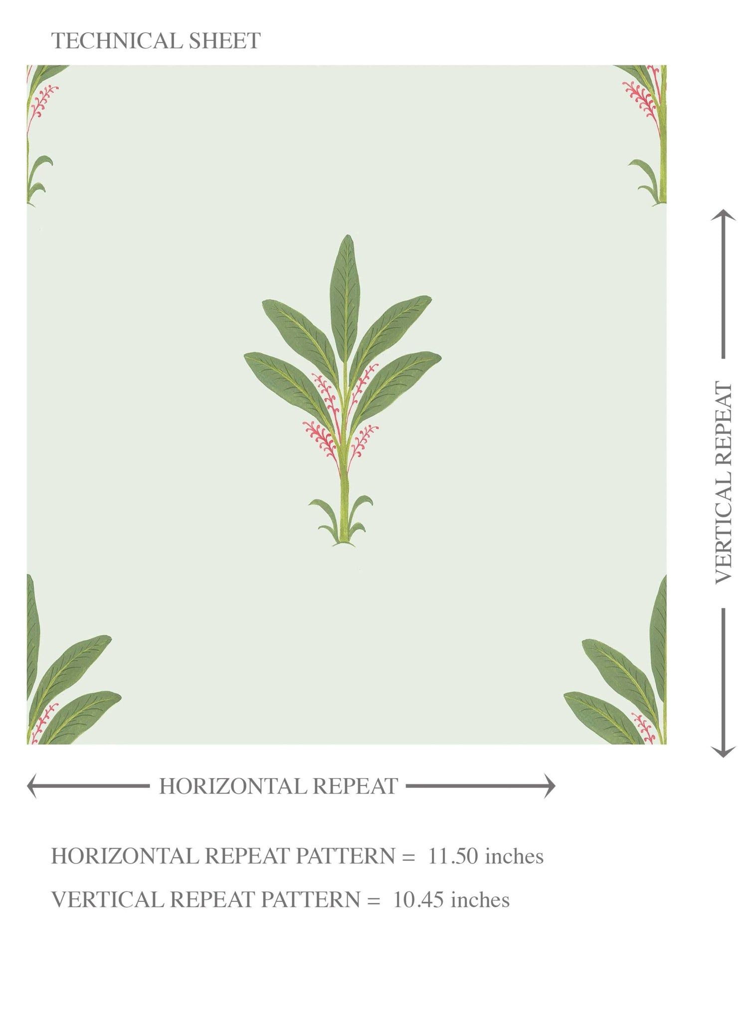 Vintage-Inspired Floral Block Print Kids Room Wallpaper (Mint Green/ Pink)