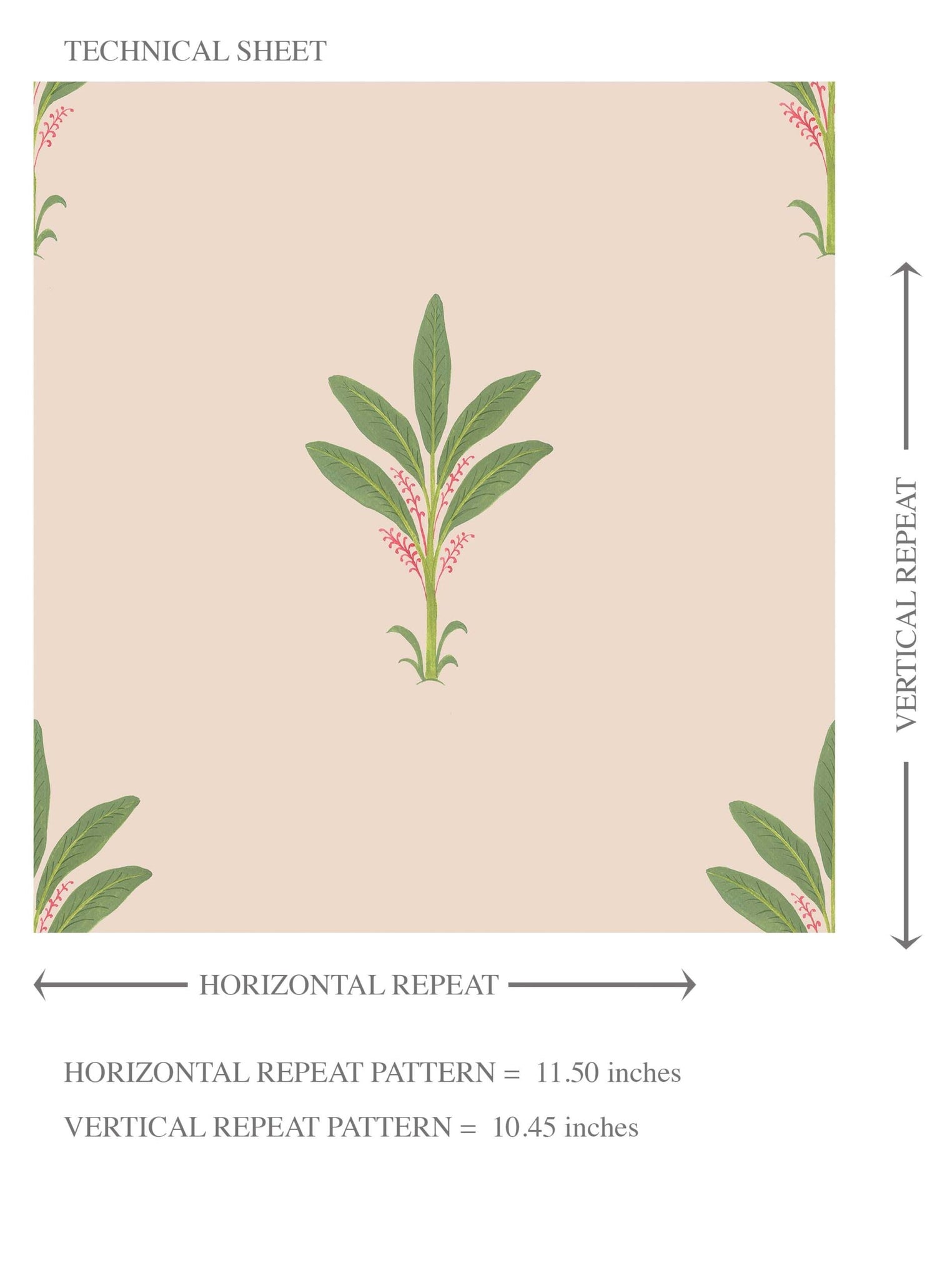 Vintage-Inspired Floral Block Print Kids Room Wallpaper (Pastel Pink/ Green)