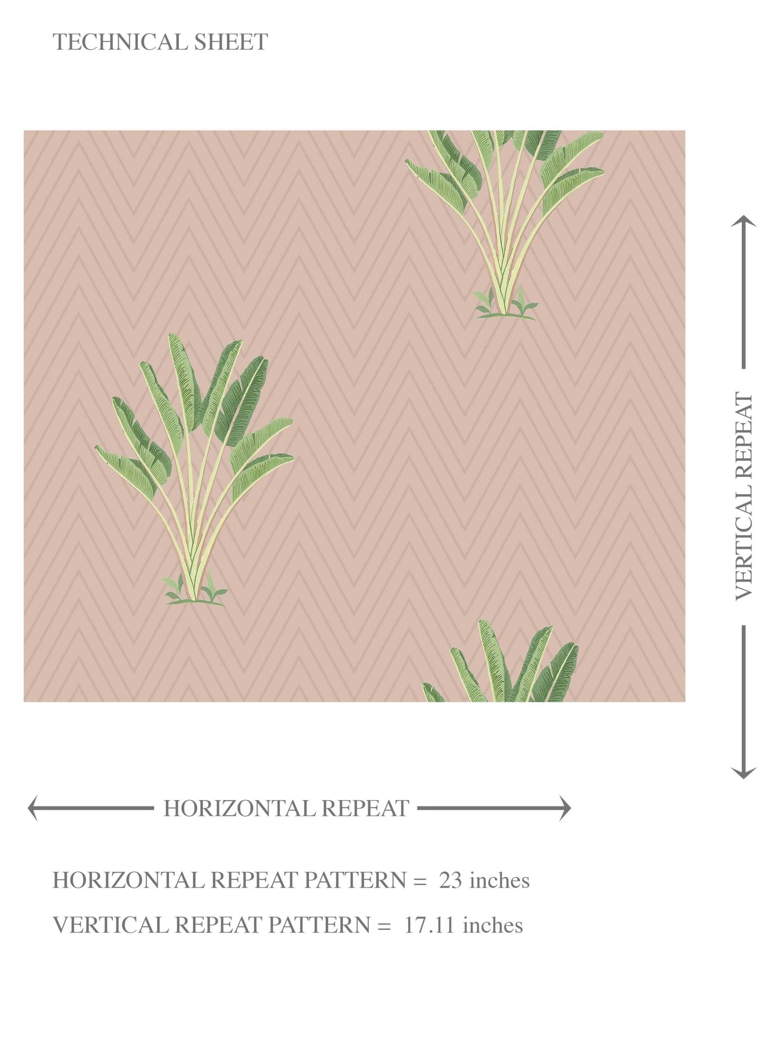 Botanical/ Floral Block Print Kids Room Wallpaper (Dusty Pink/ Green)