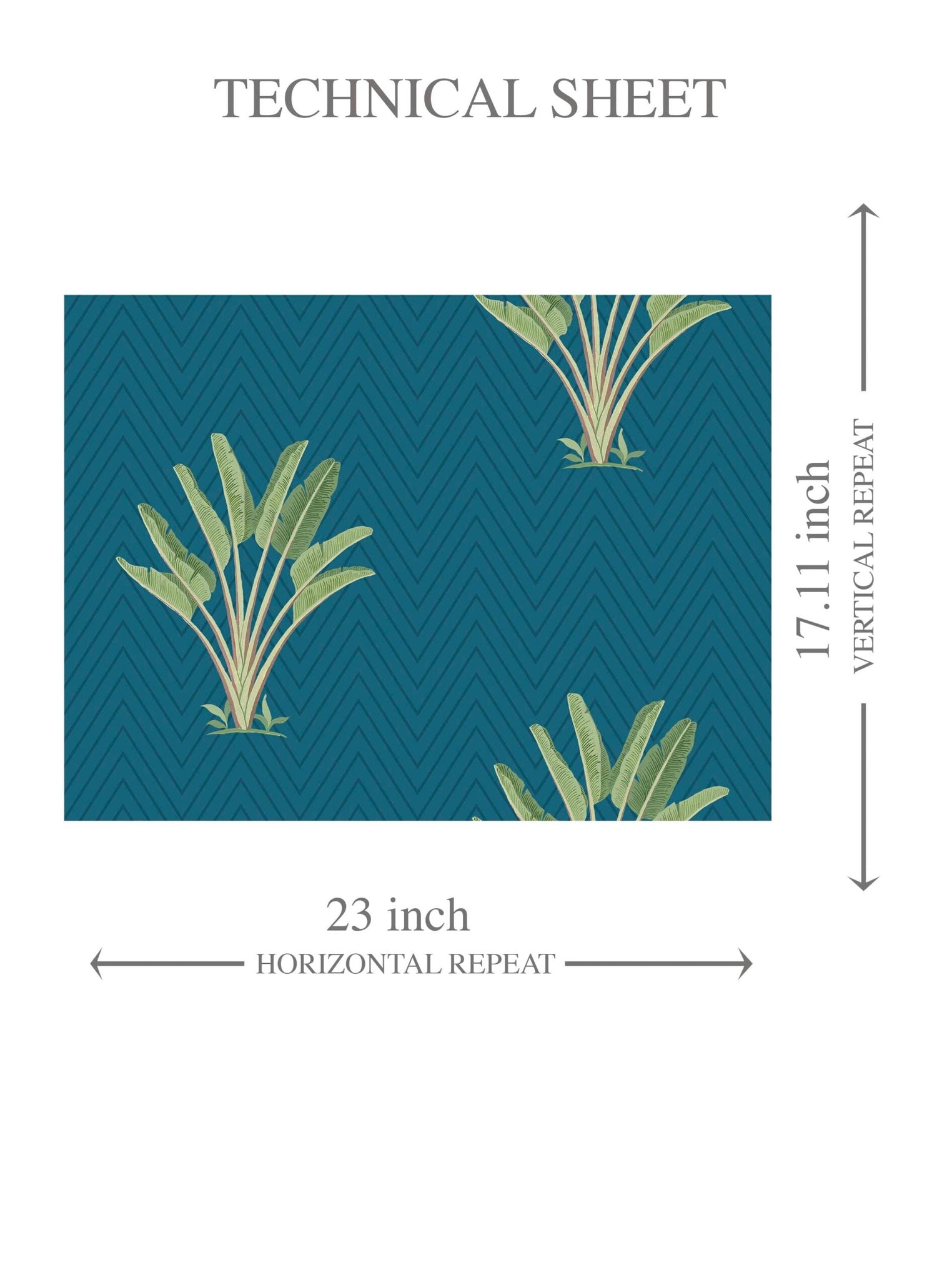 Botanical/ Floral Block Print Kids Room Wallpaper (Teal Blue/ Green)