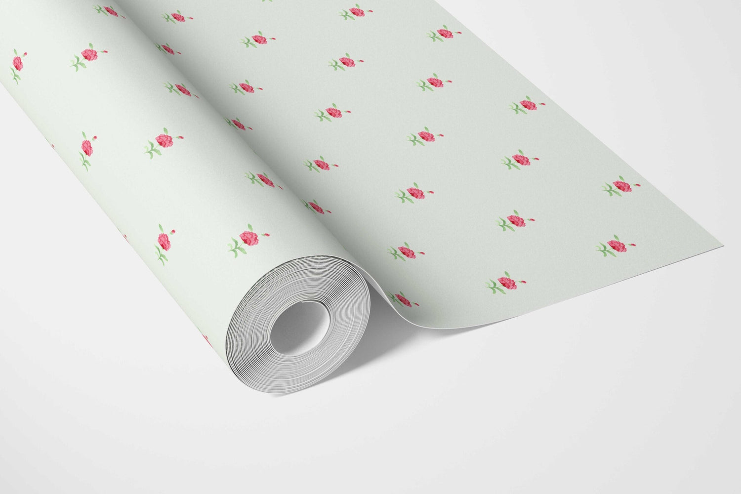 Vintage-Inspired Floral Block Print Kitchen Wallpaper (Mint Green/ Pink)