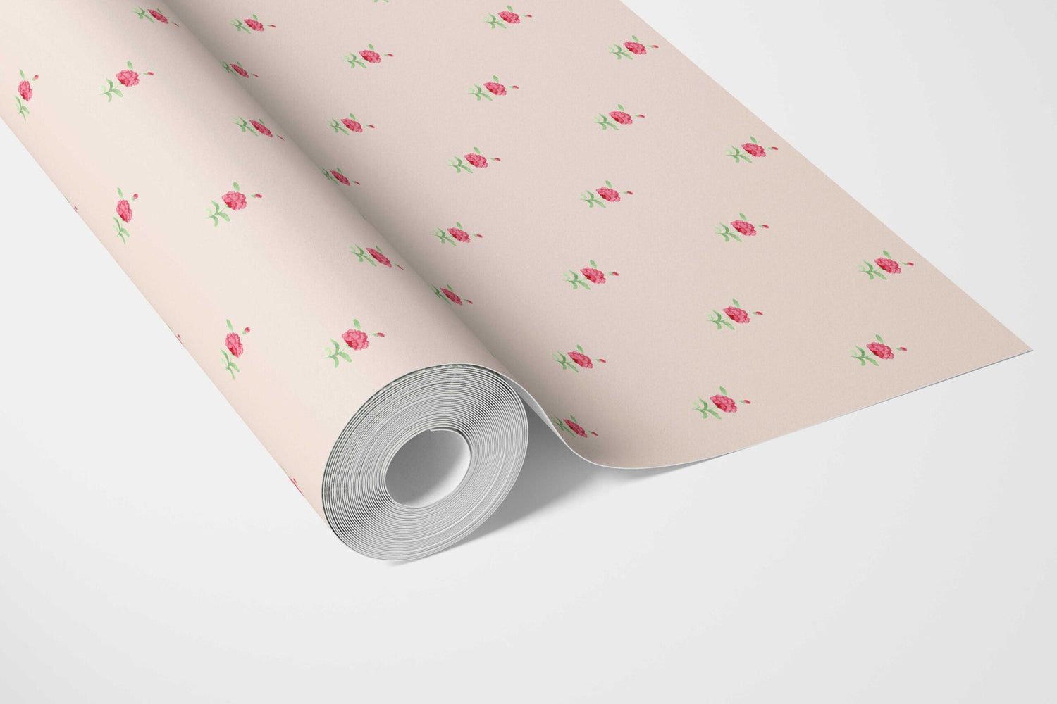 Vintage-Inspired Floral Block Print Kitchen Wallpaper (Pink/ Green)