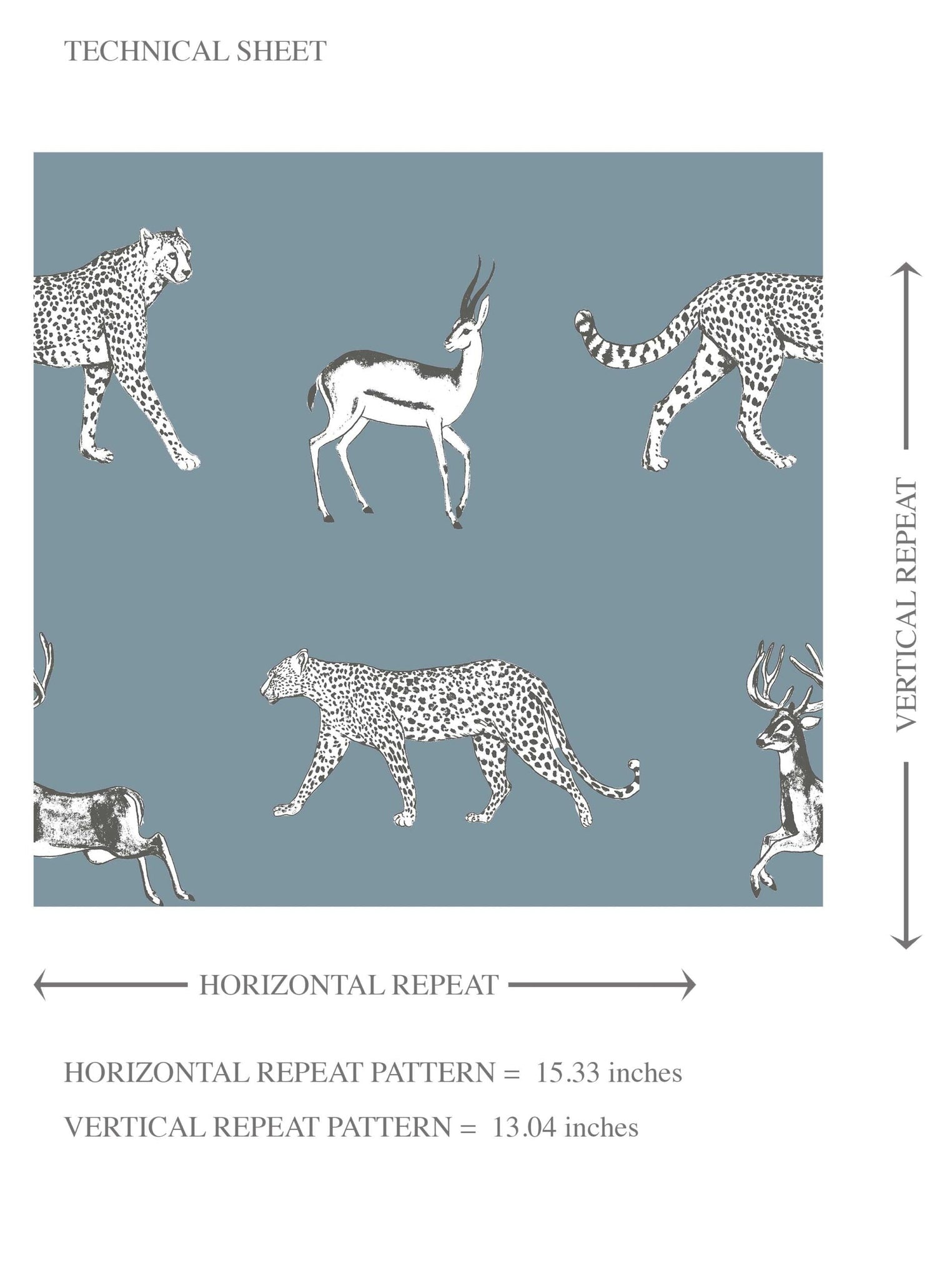 Leopard Animal Print Kids Room Wallpaper (Slate Blue/ White)