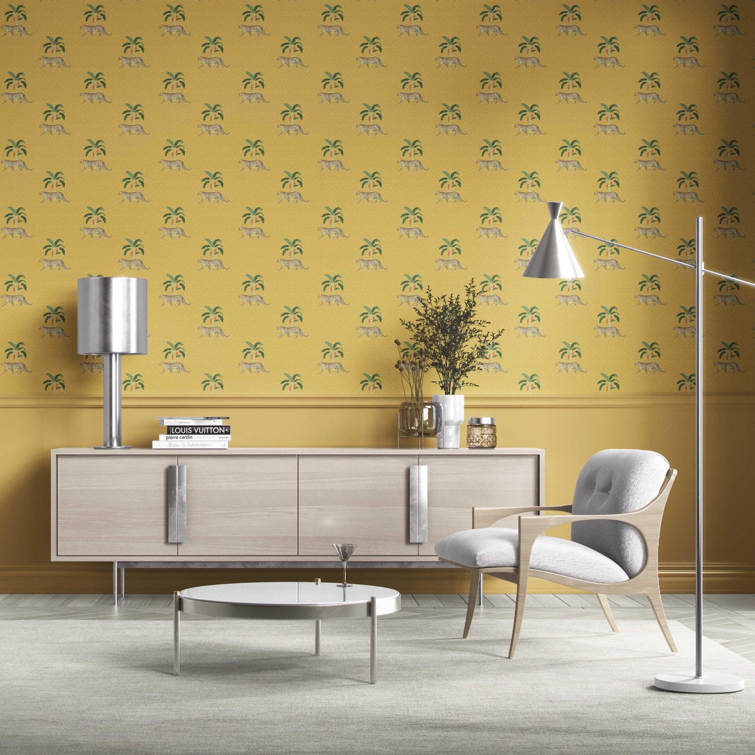 Leopard Animal Print Kitchen Wallpaper (Yellow/ Green/ Red/ Tan)